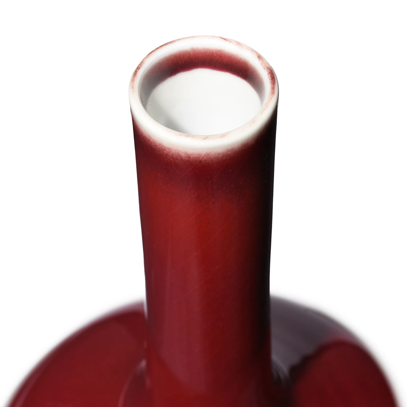 Sang De Boeuf Glaze Porcelain Slender Neck Vase - Image 5