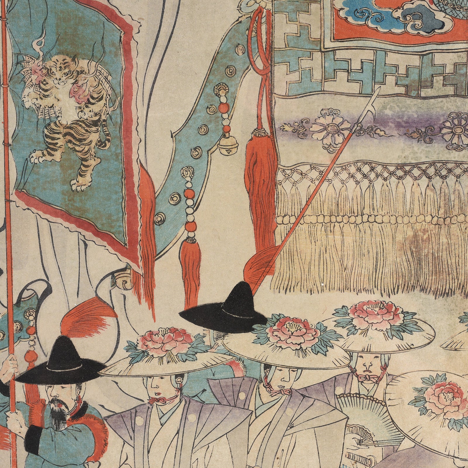 'Sanno Festival at the Chiyoda Palace' Original Woodblock by Toyohara Chikanobu - Ca 1897 - Image 7