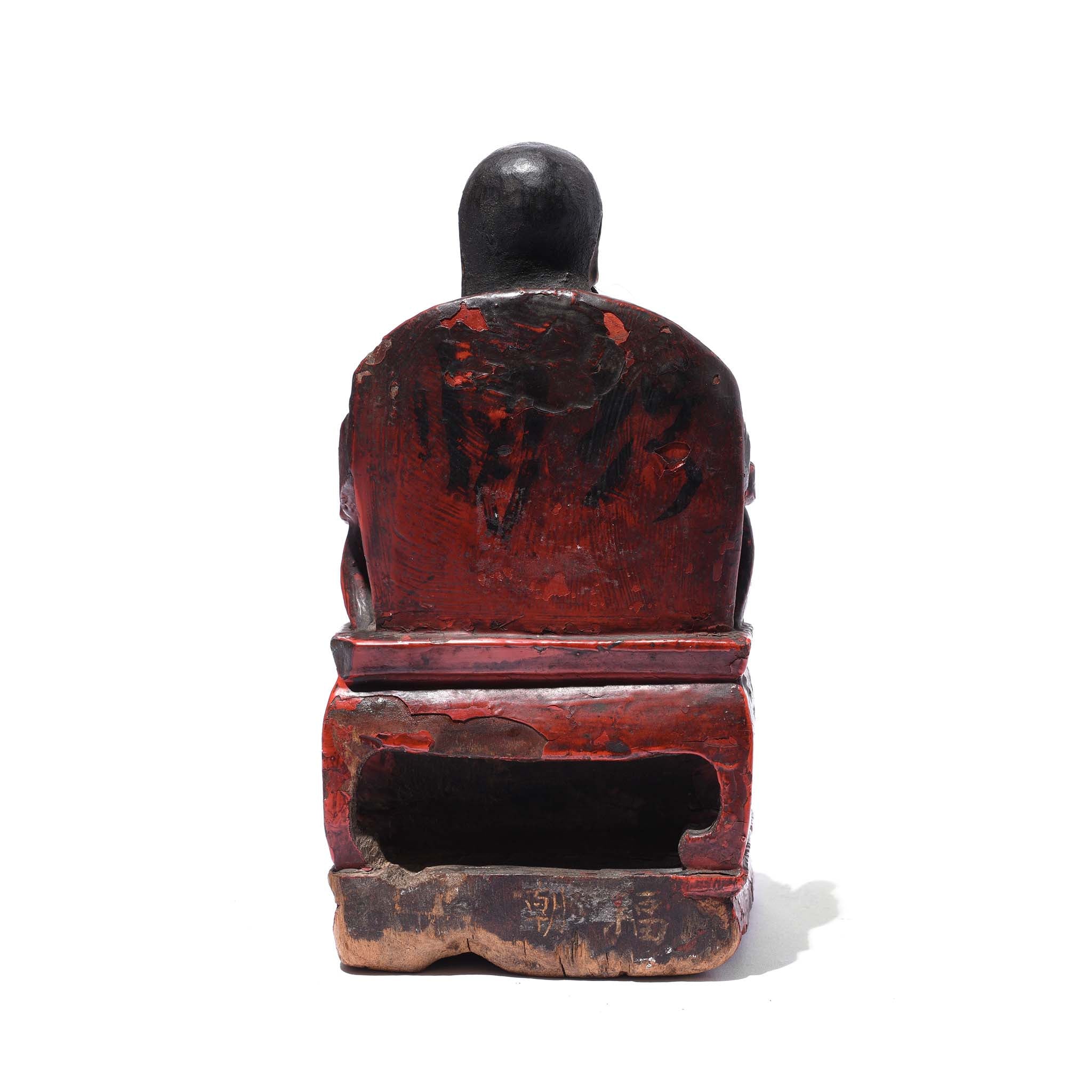 Seated Chinese Ancestor Figure - Horse Hair Beard - 19thC - Image 4