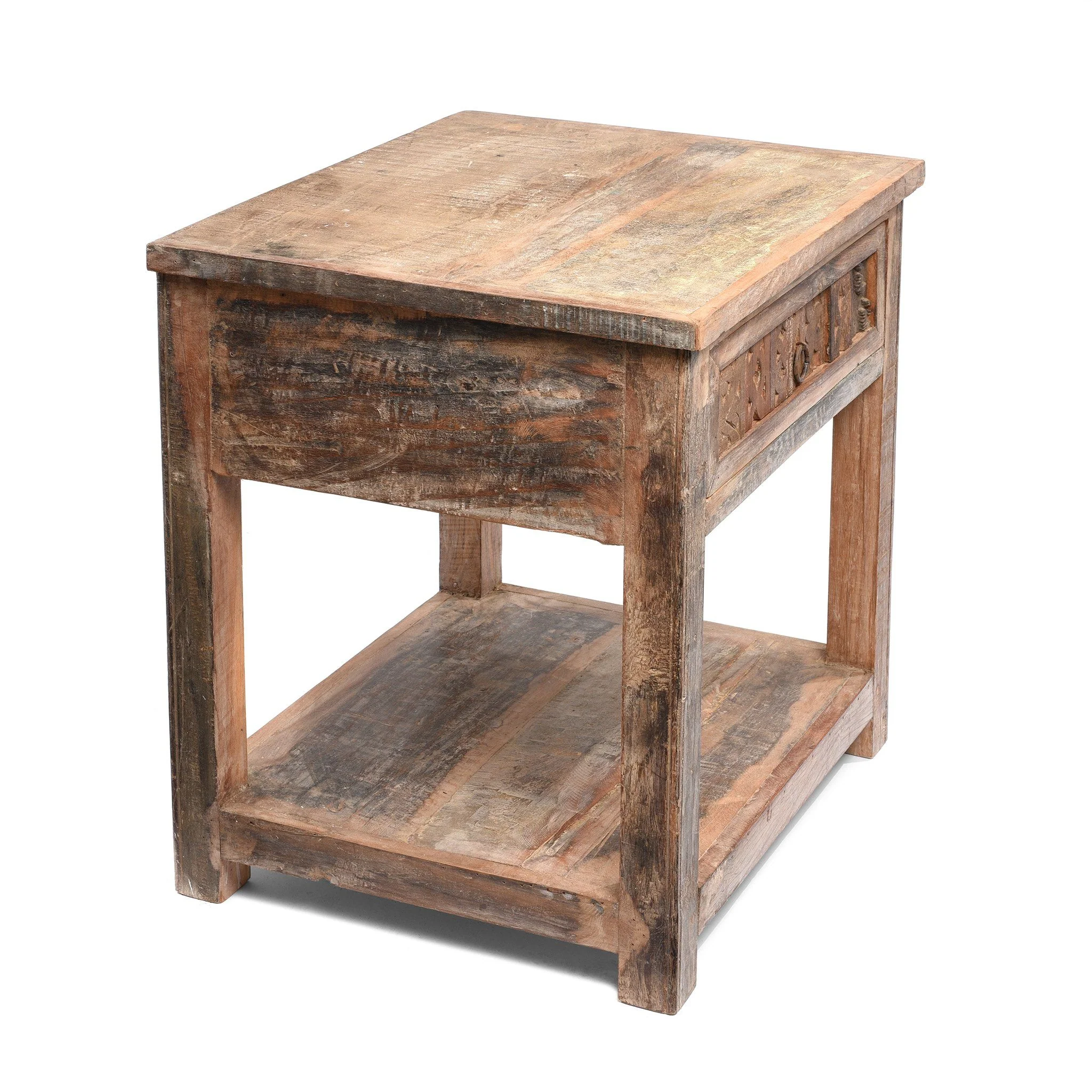 Side Table with Drawer From Reclaimed wood - Image 3