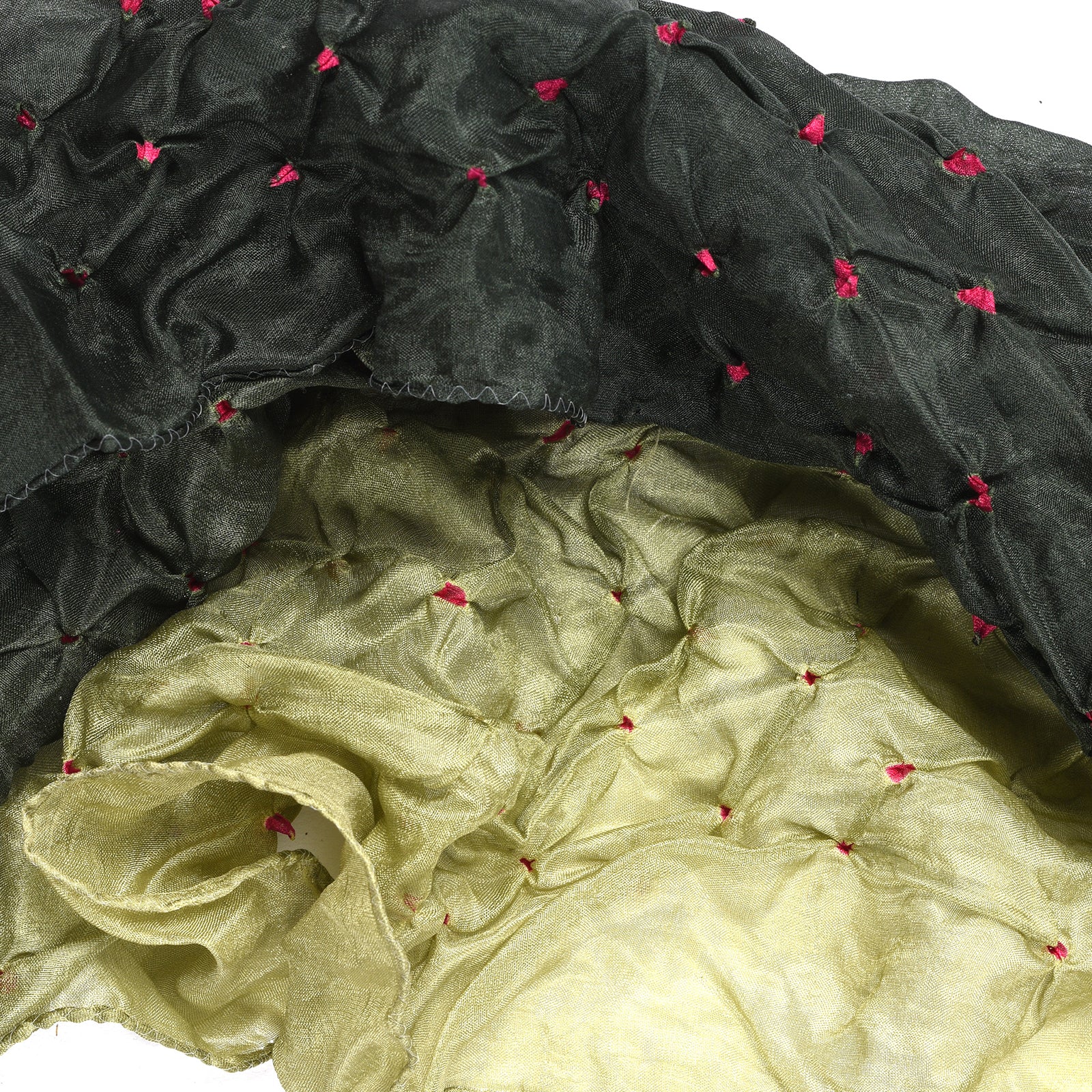 Juniper Green Silk Bandhani Scarf - Image 2