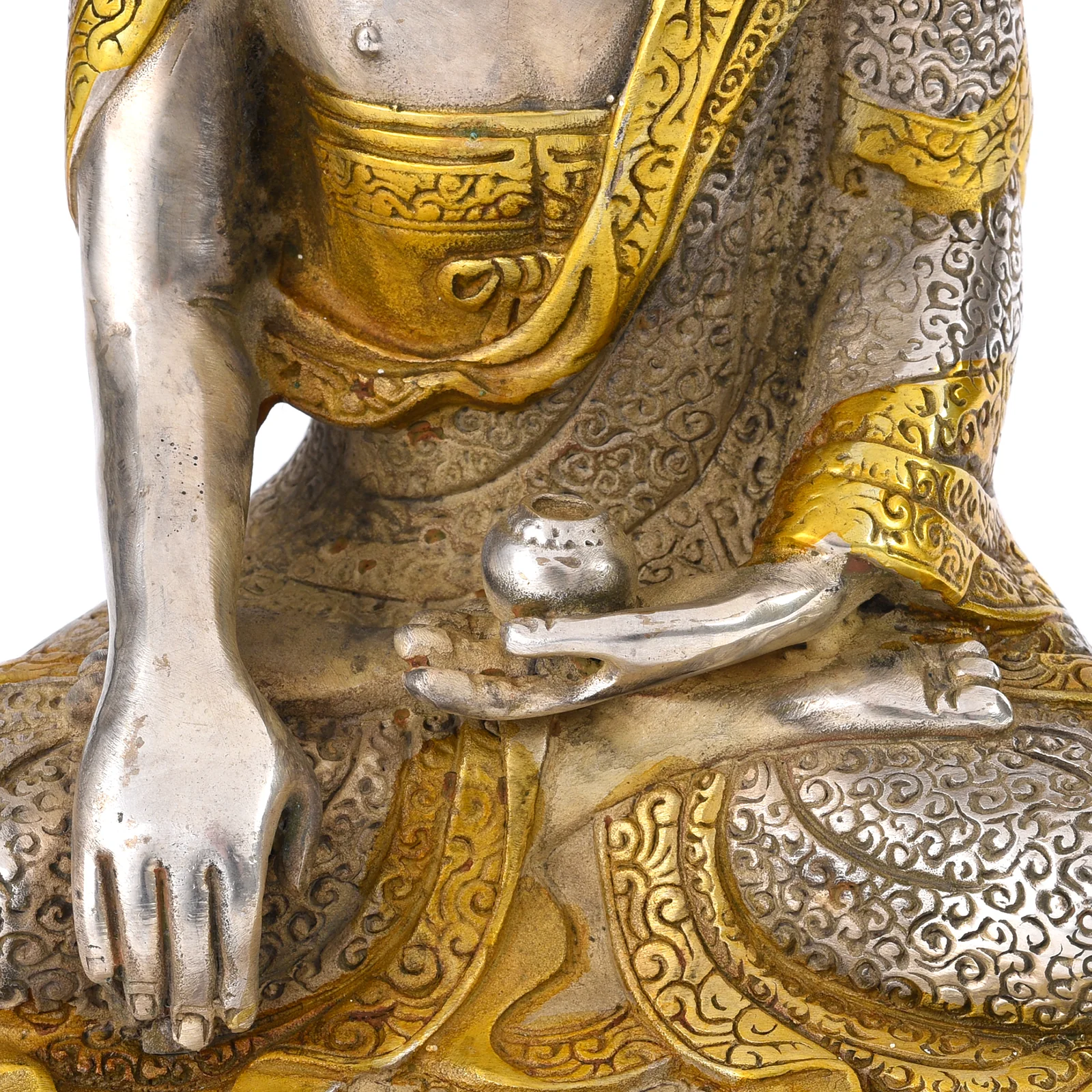 Silver Plated Buddha Statue - Bhumisparsha Mudra - Image 5