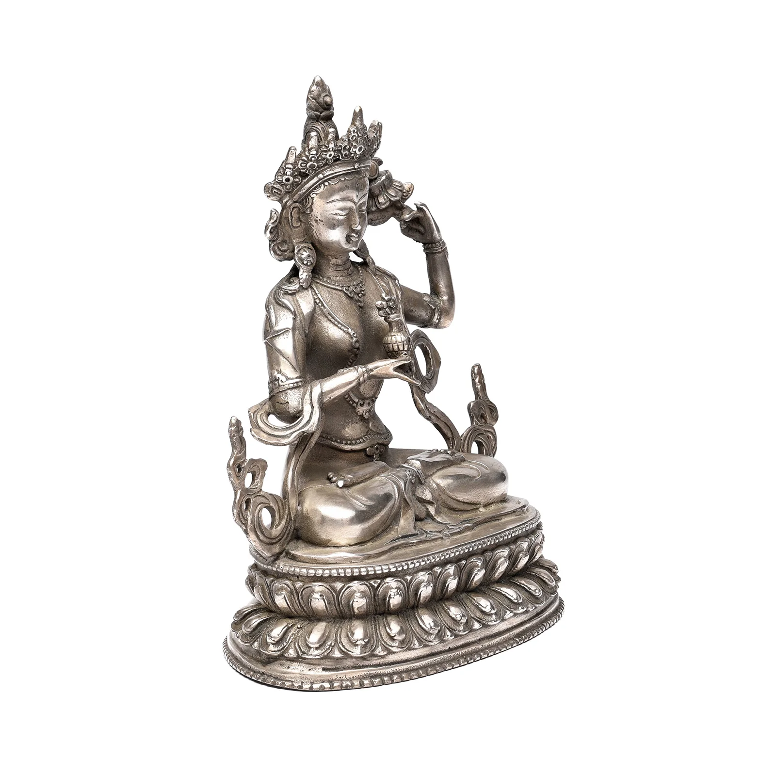 Silver Plated Statue Of The Goddess Tara - Image 4