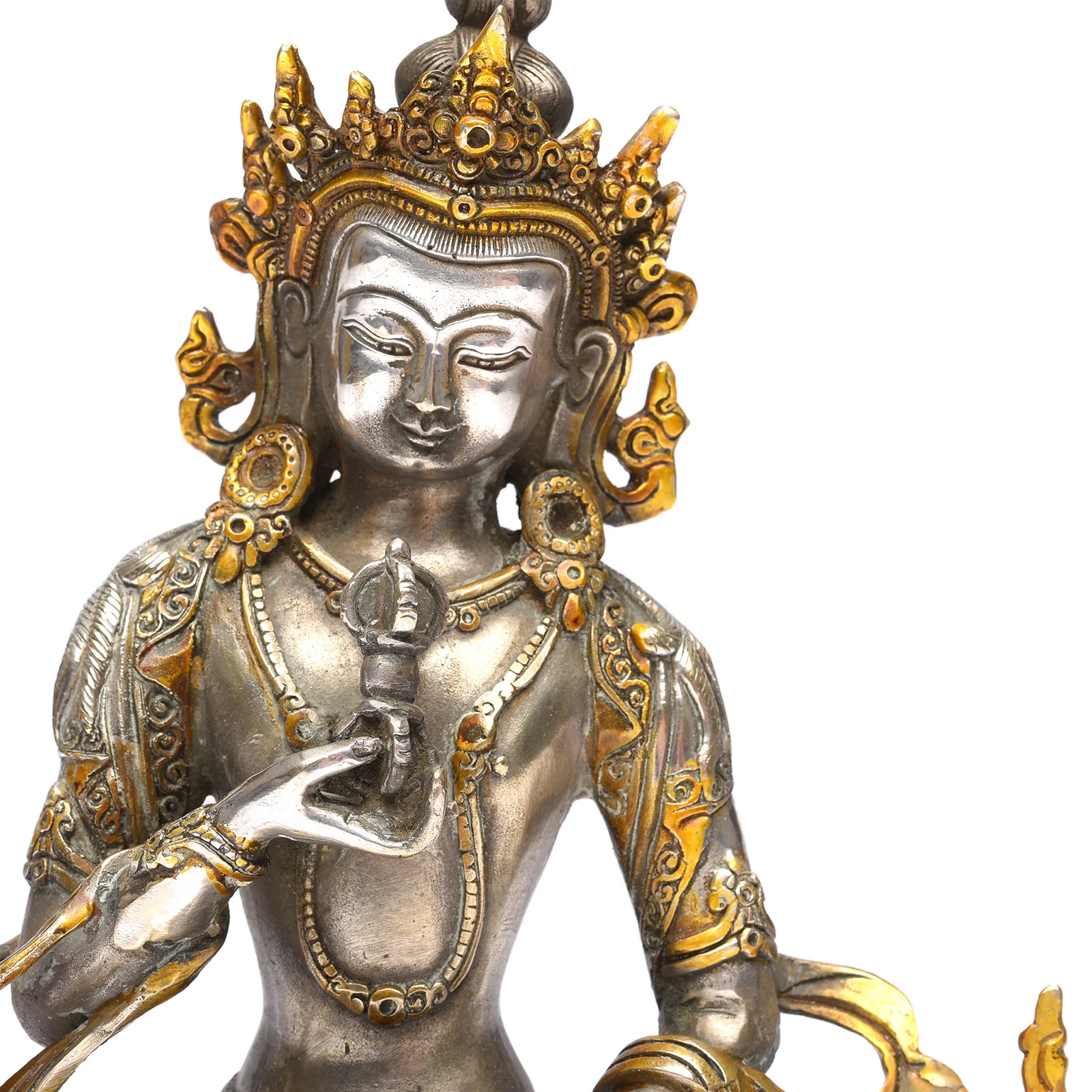 Silver Plated Statue Of The Goddess Tara - Image 2