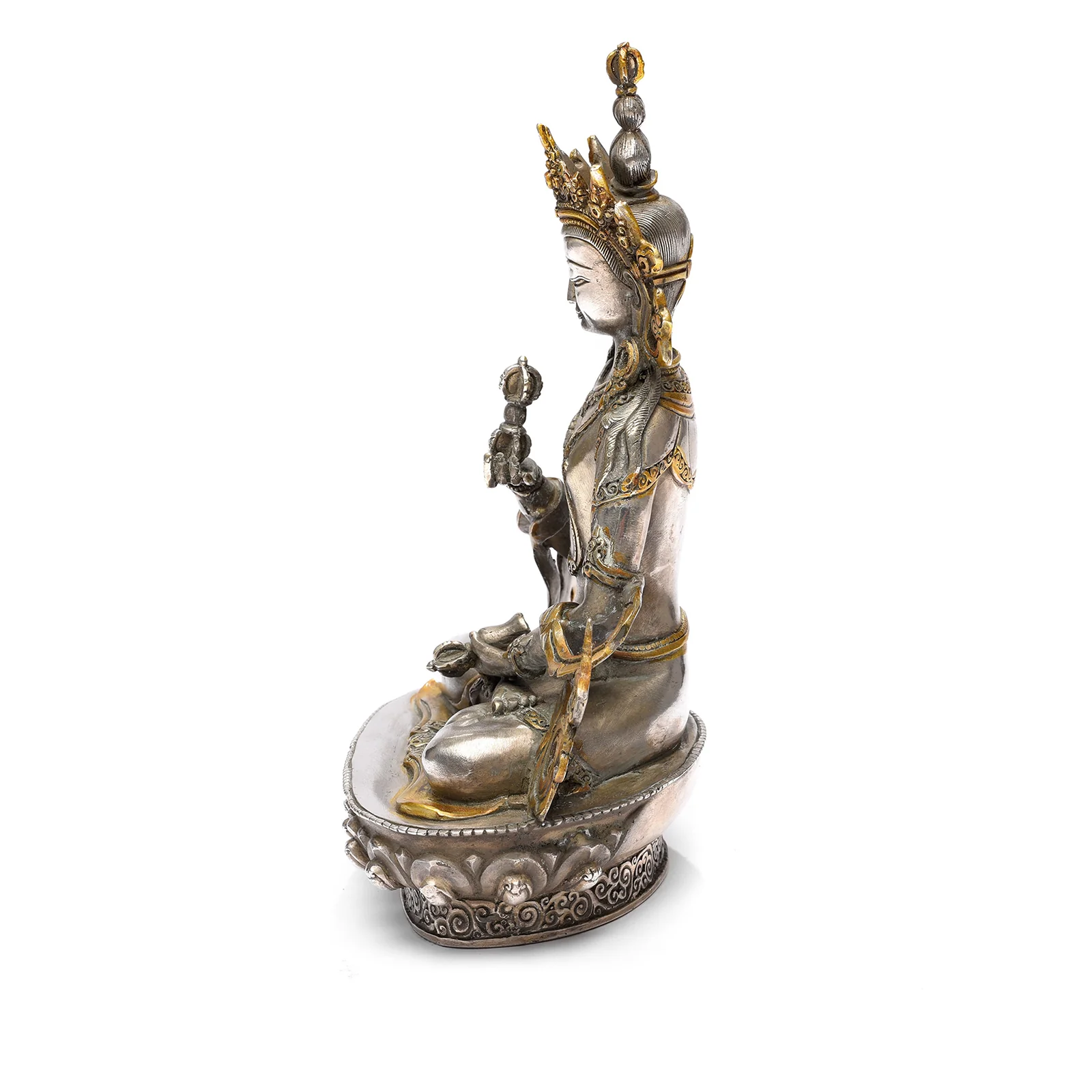 Silver Plated Statue Of The Goddess Tara - Image 4