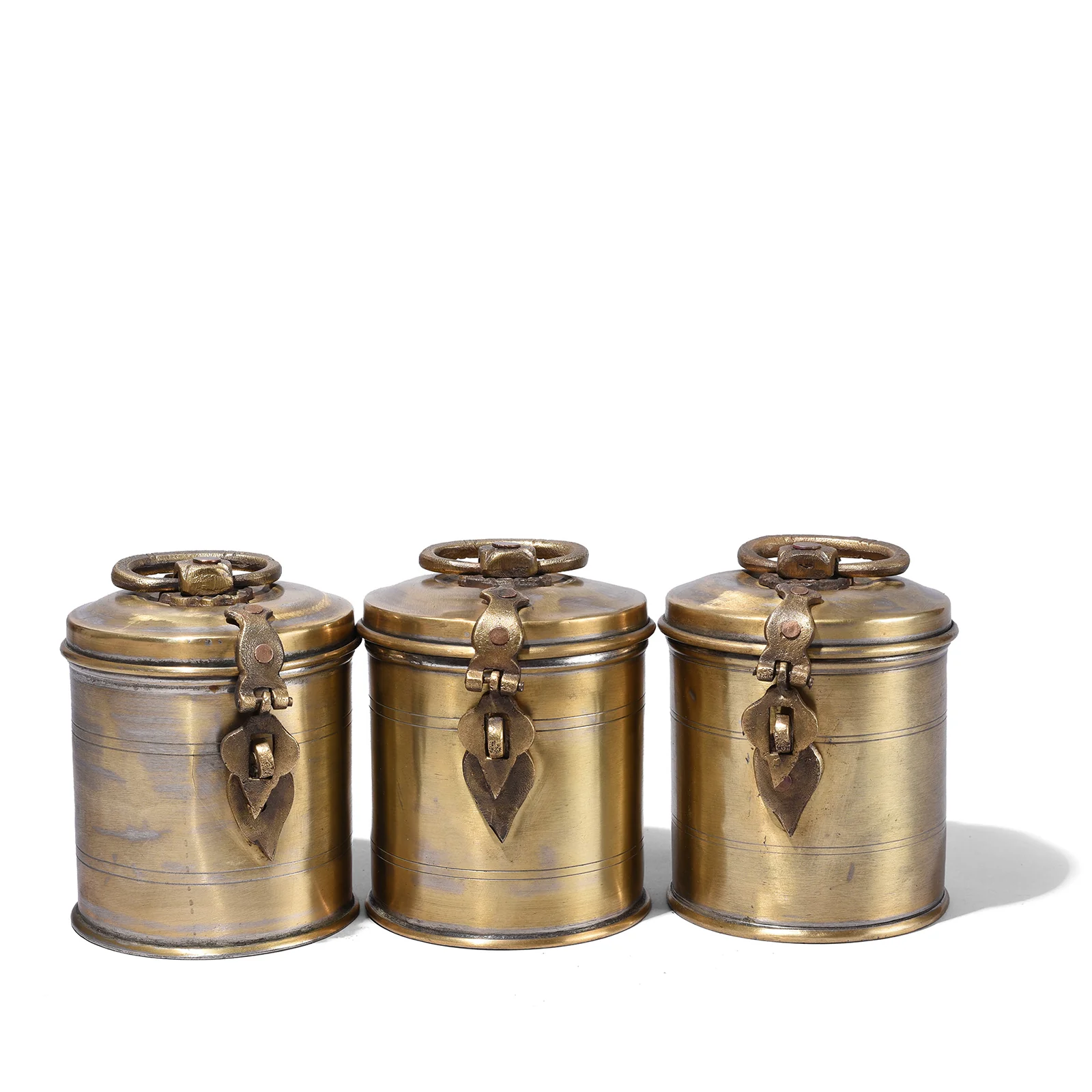 Vintage Small Brass Food Caddy From Bombay - Ca 1920 - Image 2