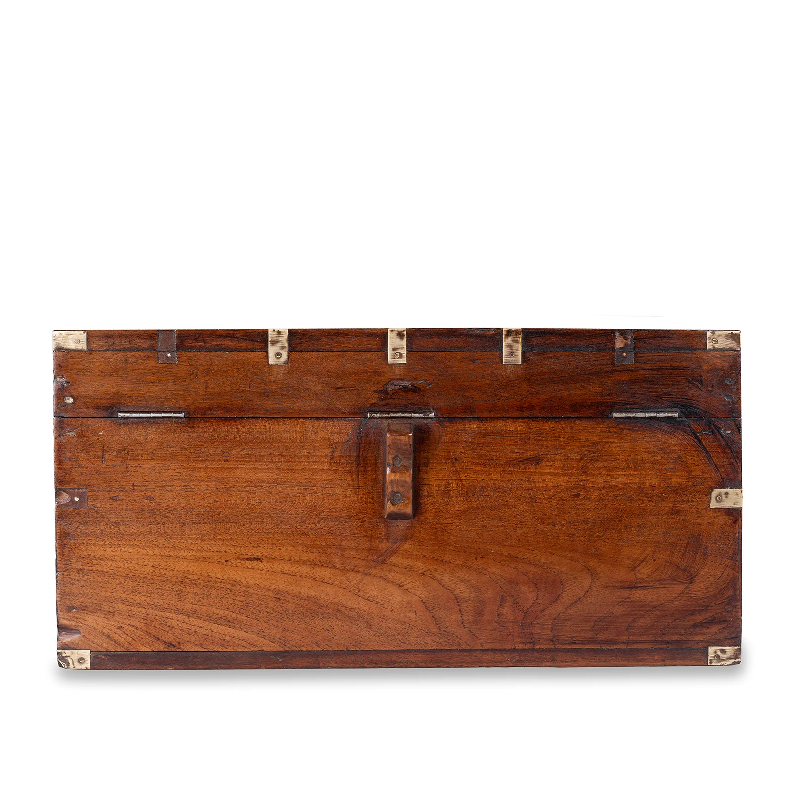 Brass Bound Teak Military Chest From Burma - 19th Century - Image 10