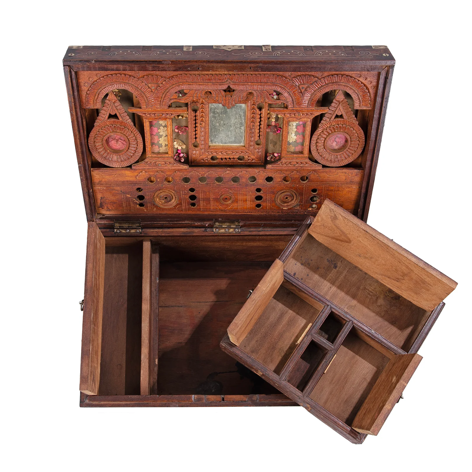 Brass Bound Teak Military Chest From Burma - 19th Century - Image 5