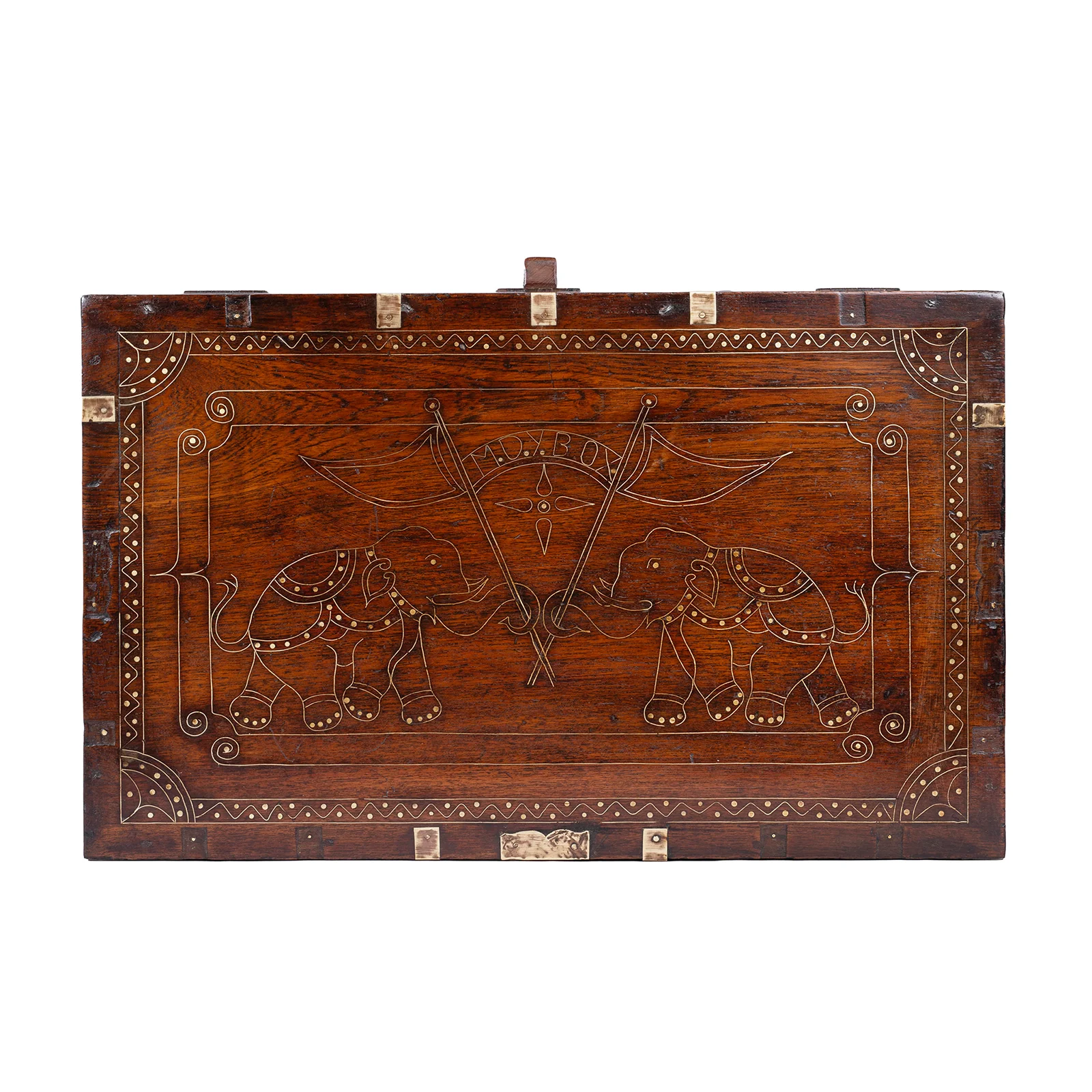 Brass Bound Teak Military Chest From Burma - 19th Century - Image 6