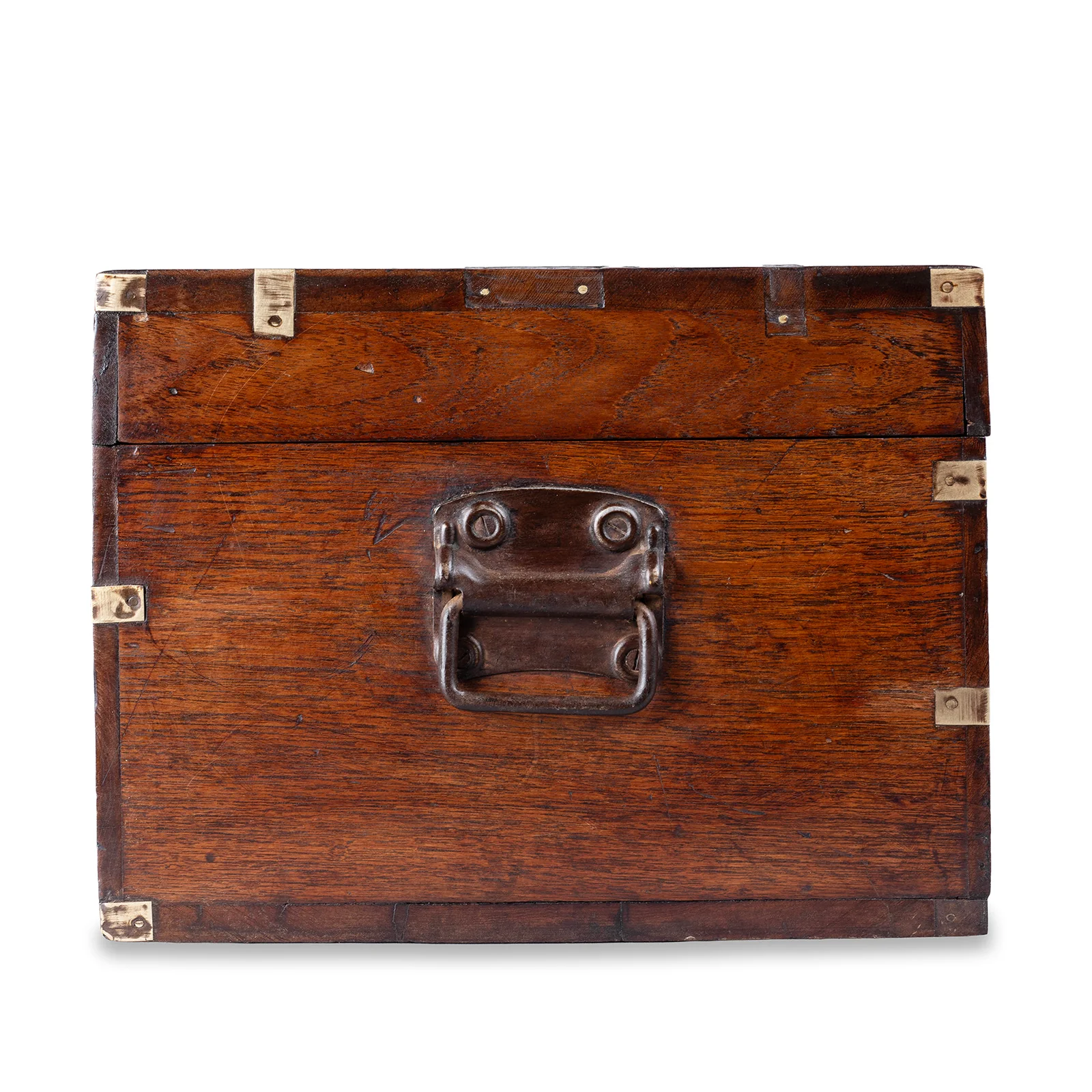 Brass Bound Teak Military Chest From Burma - 19th Century - Image 9