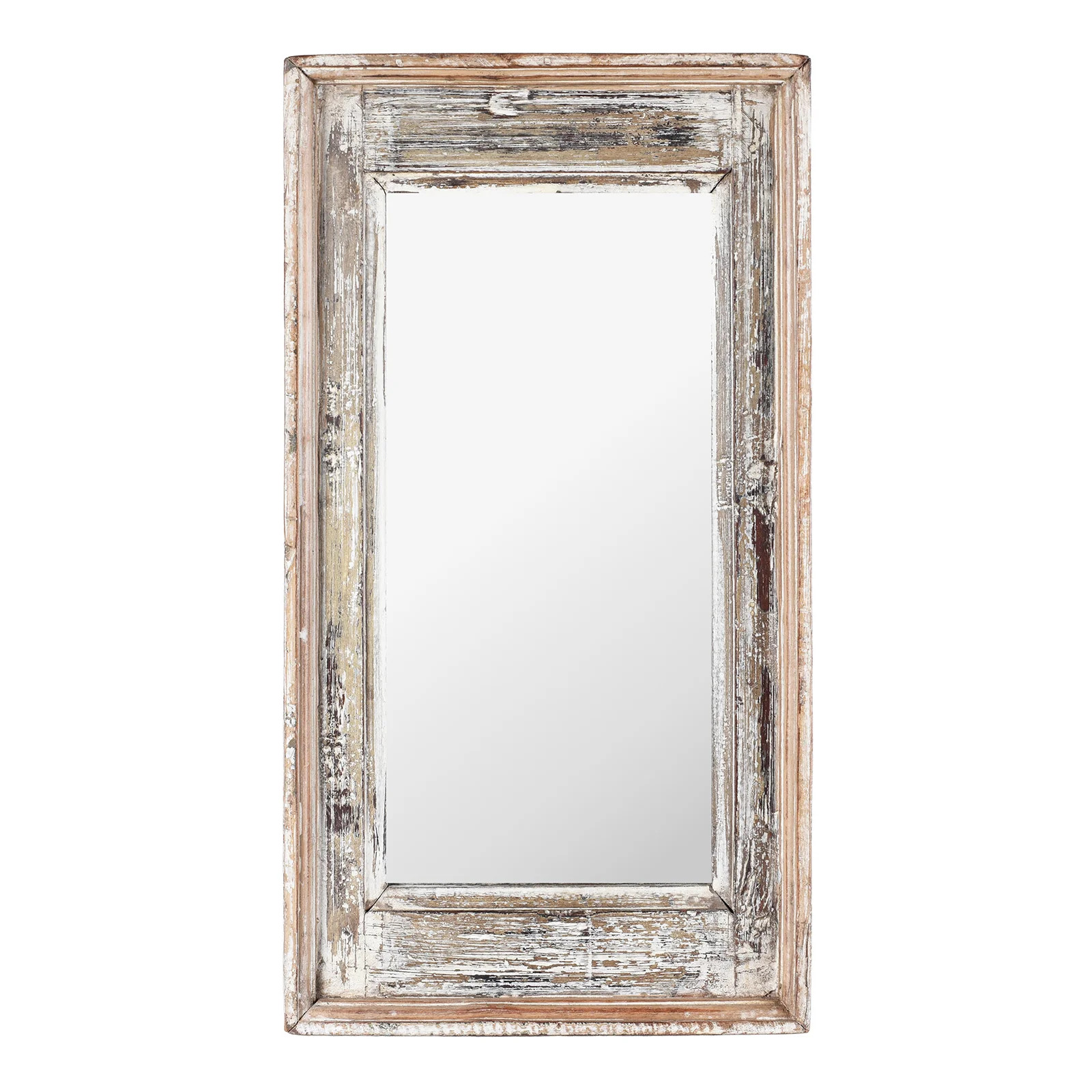 Small Rustic Indian Reclaimed Teak Wood Mirror