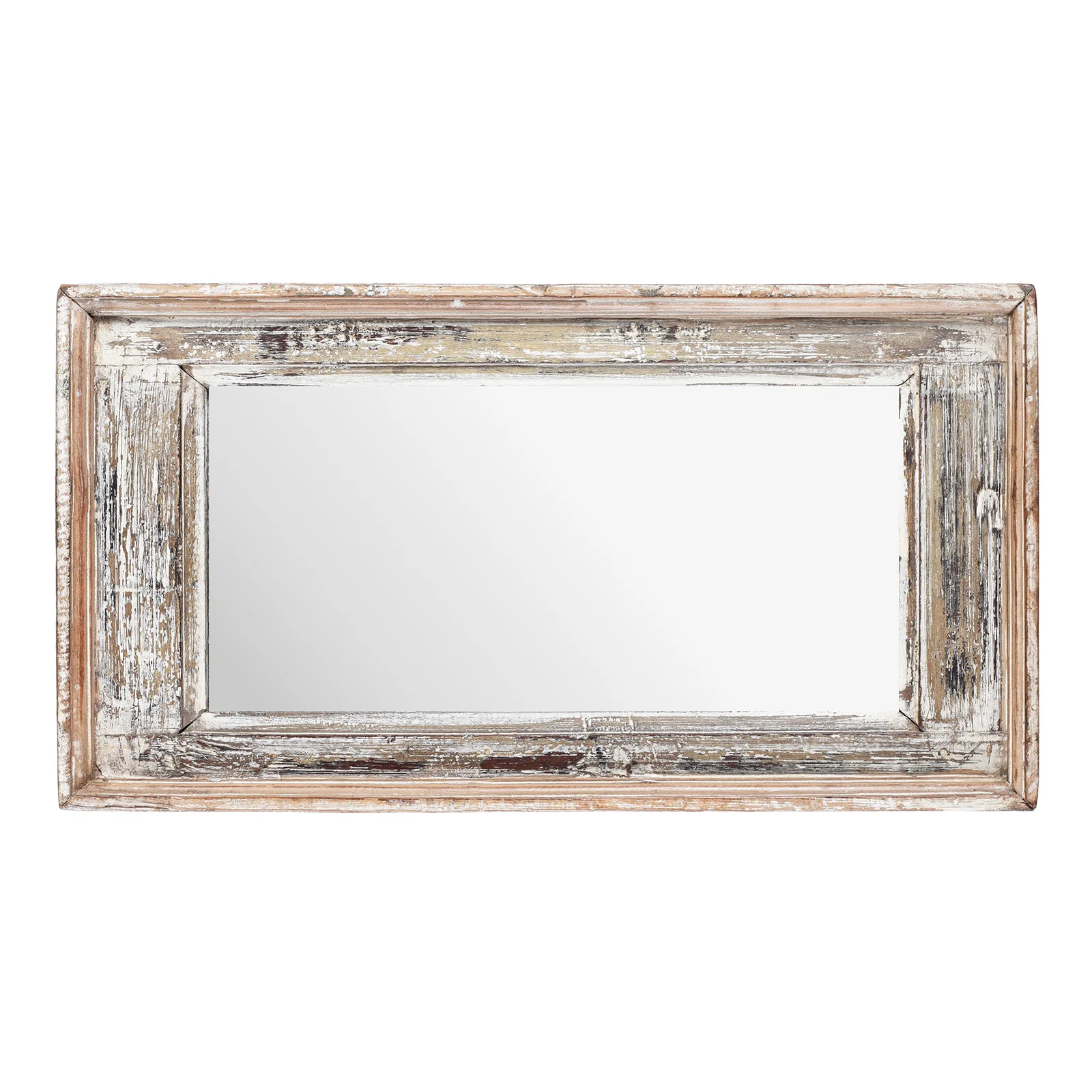 Small Rustic Indian Reclaimed Teak Wood Mirror - Image 2