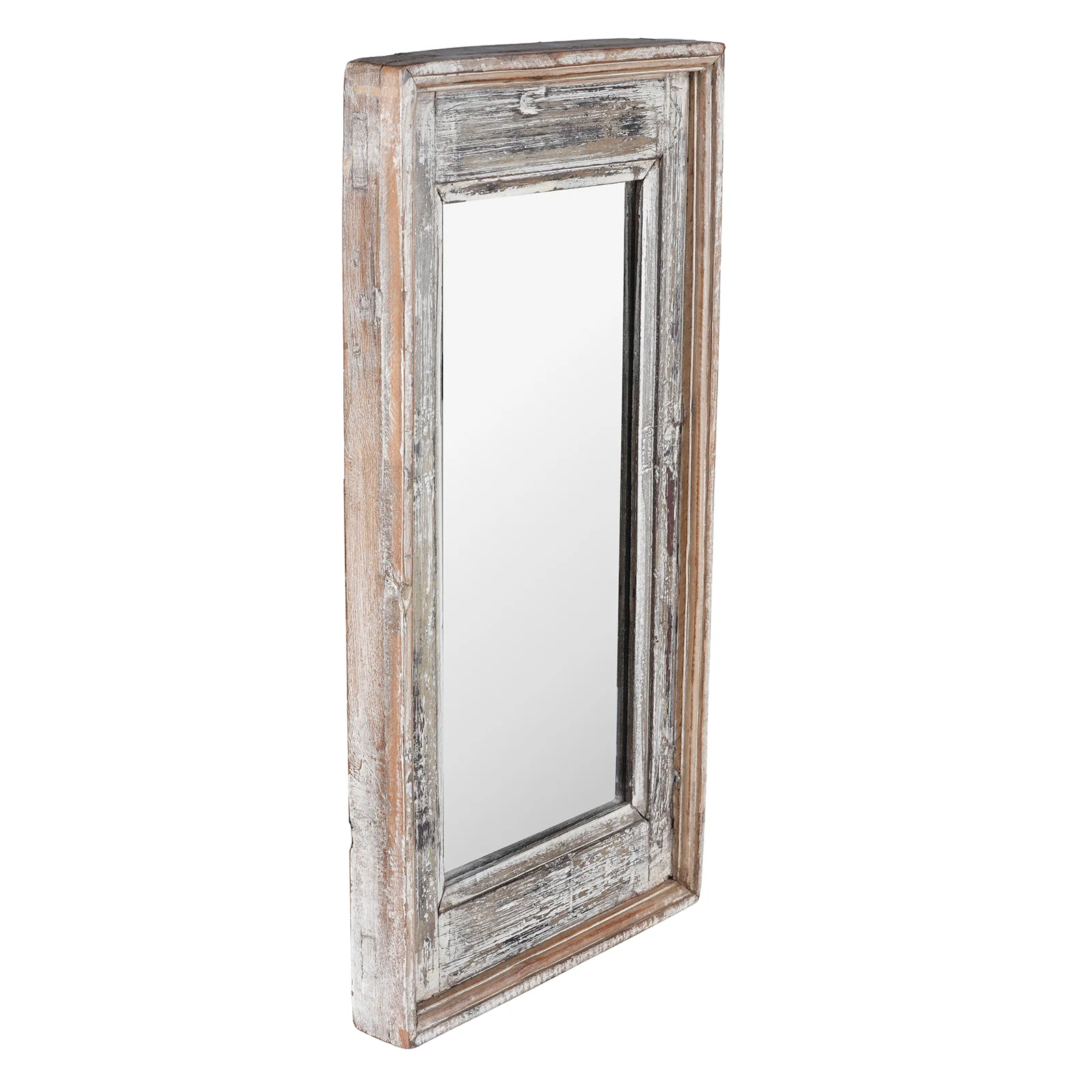 Small Rustic Indian Reclaimed Teak Wood Mirror - Image 4