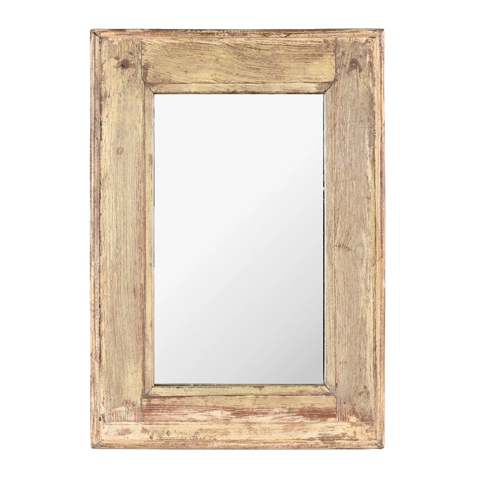 Small Rustic Indian Reclaimed Wood Teak Mirror - Image 6
