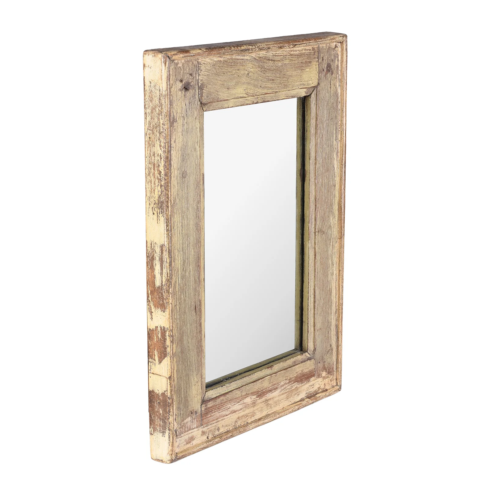 Small Rustic Indian Reclaimed Wood Teak Mirror - Image 9