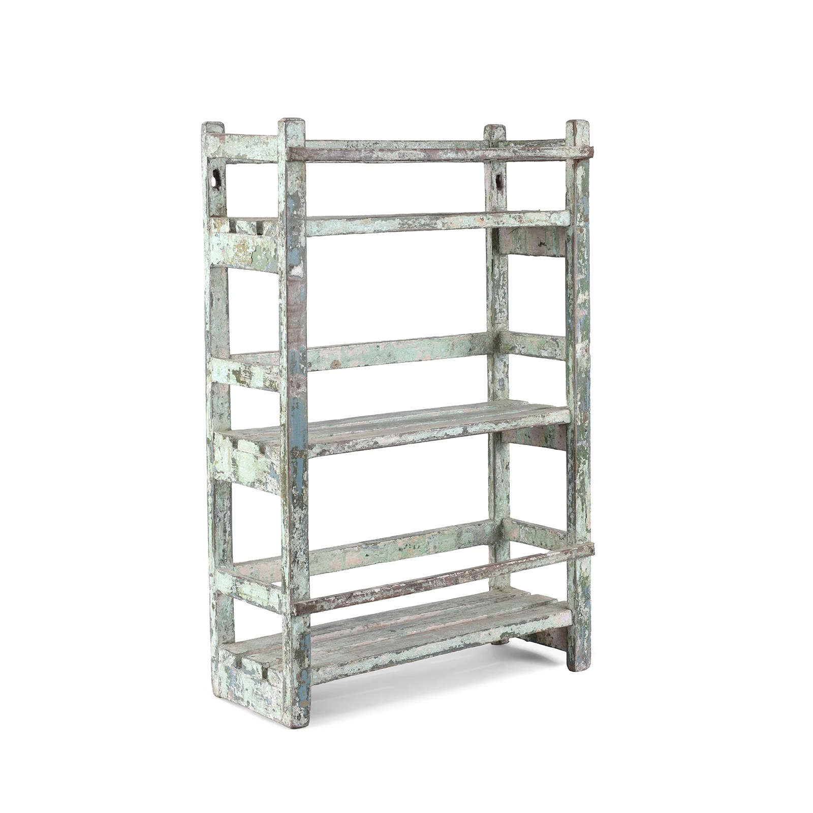 Small Painted Indian Slatted Shelf - 1930 - Image 2
