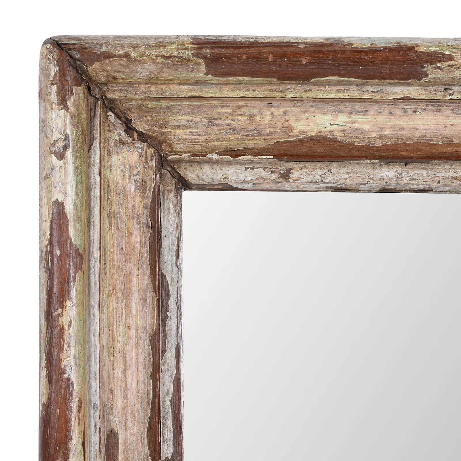 Small Rustic Painted Mirror Made From Old Architectural Teak - Image 3