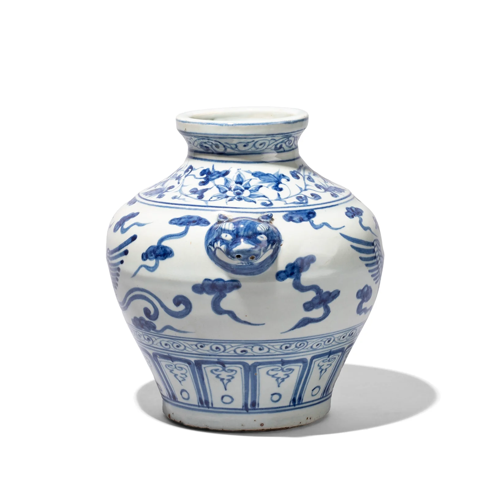 Small Blue & White Wine Jar - Phoenix - Image 2
