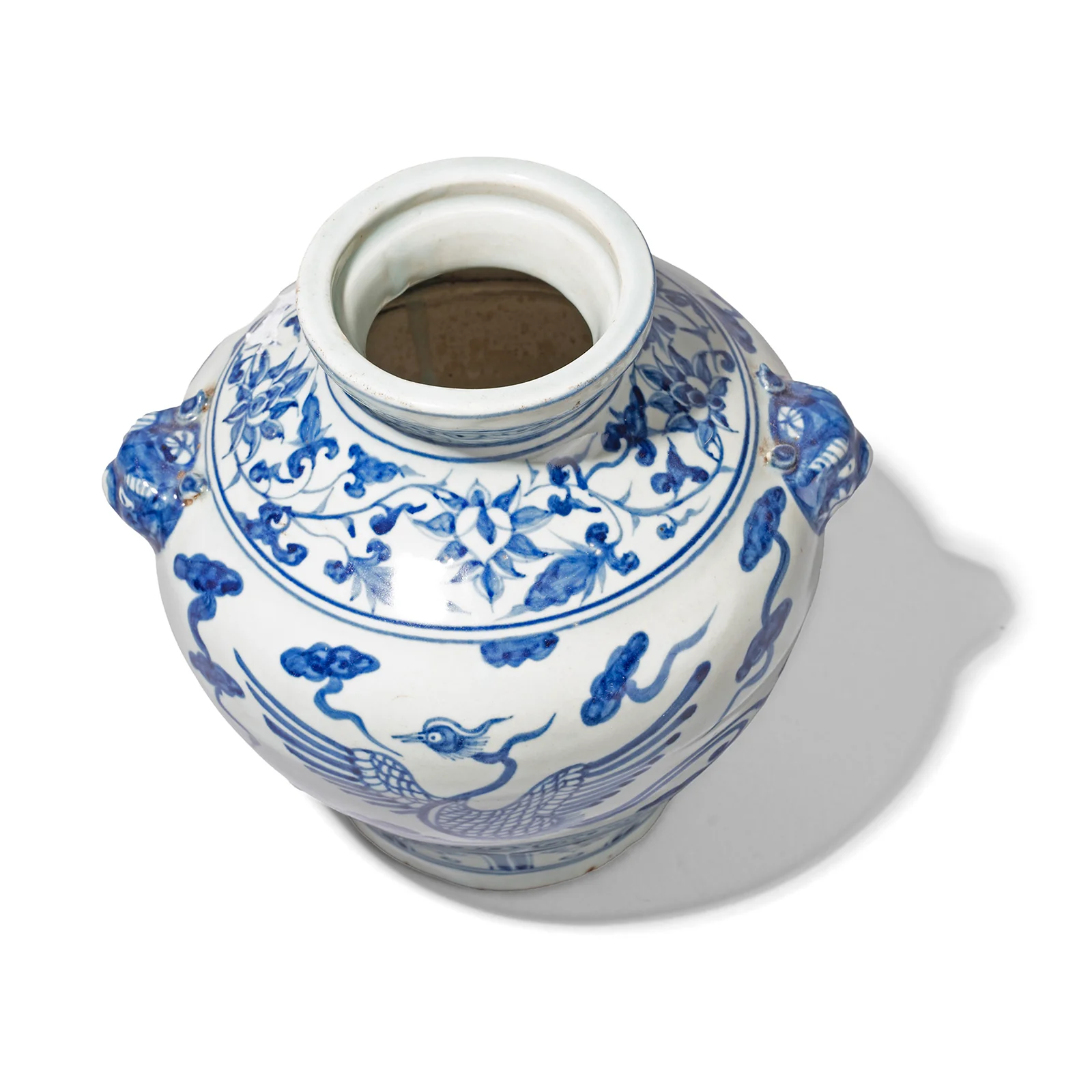 Small Blue & White Wine Jar - Phoenix - Image 4