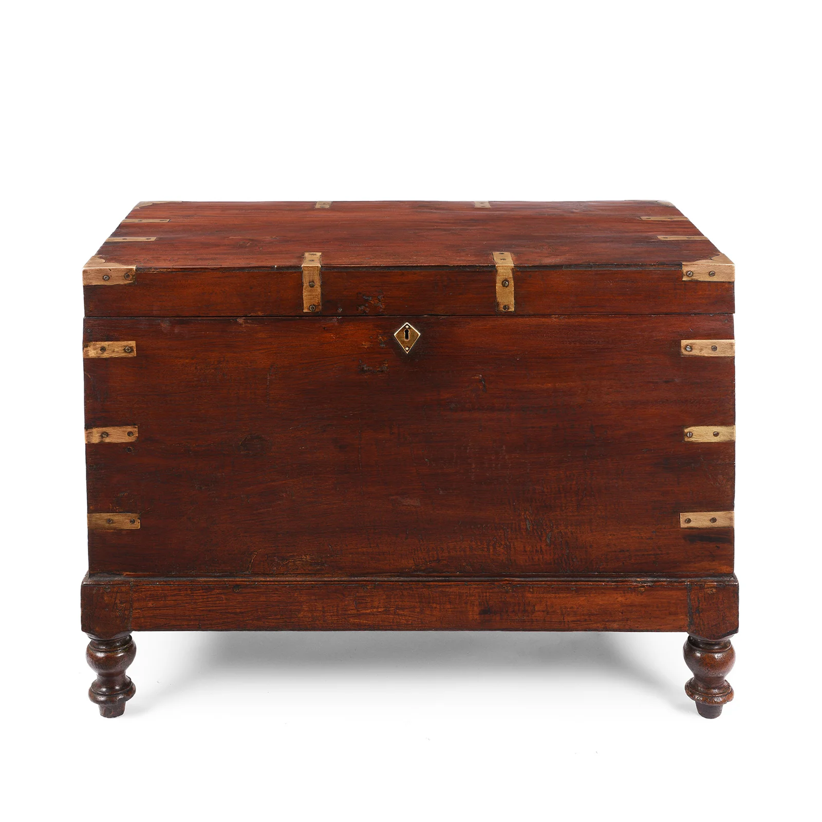 Brass Bound Military Chest From South India  - 19th Century