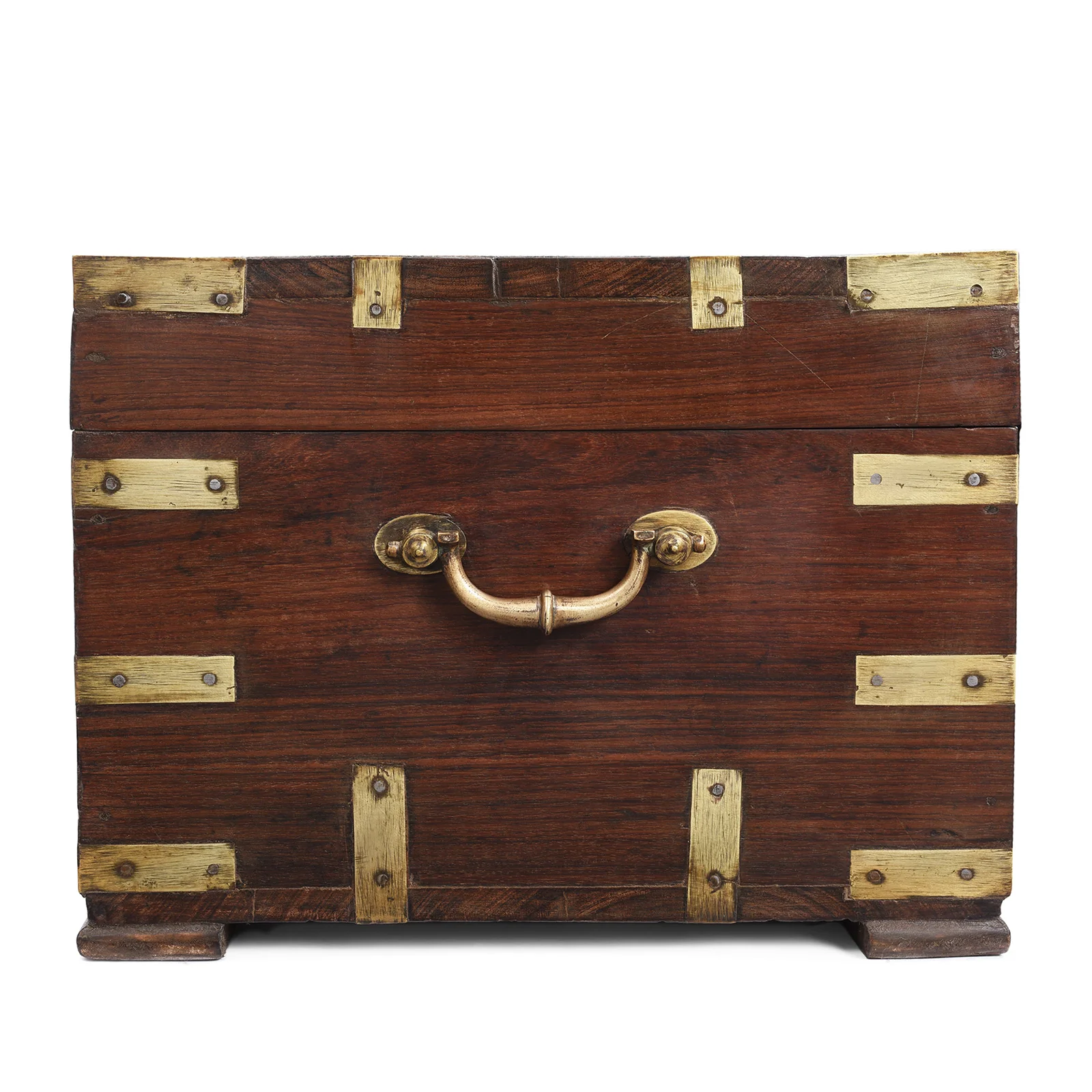 Brass Bound Rosewood Document Box From Kerala - 19th Century - Image 8