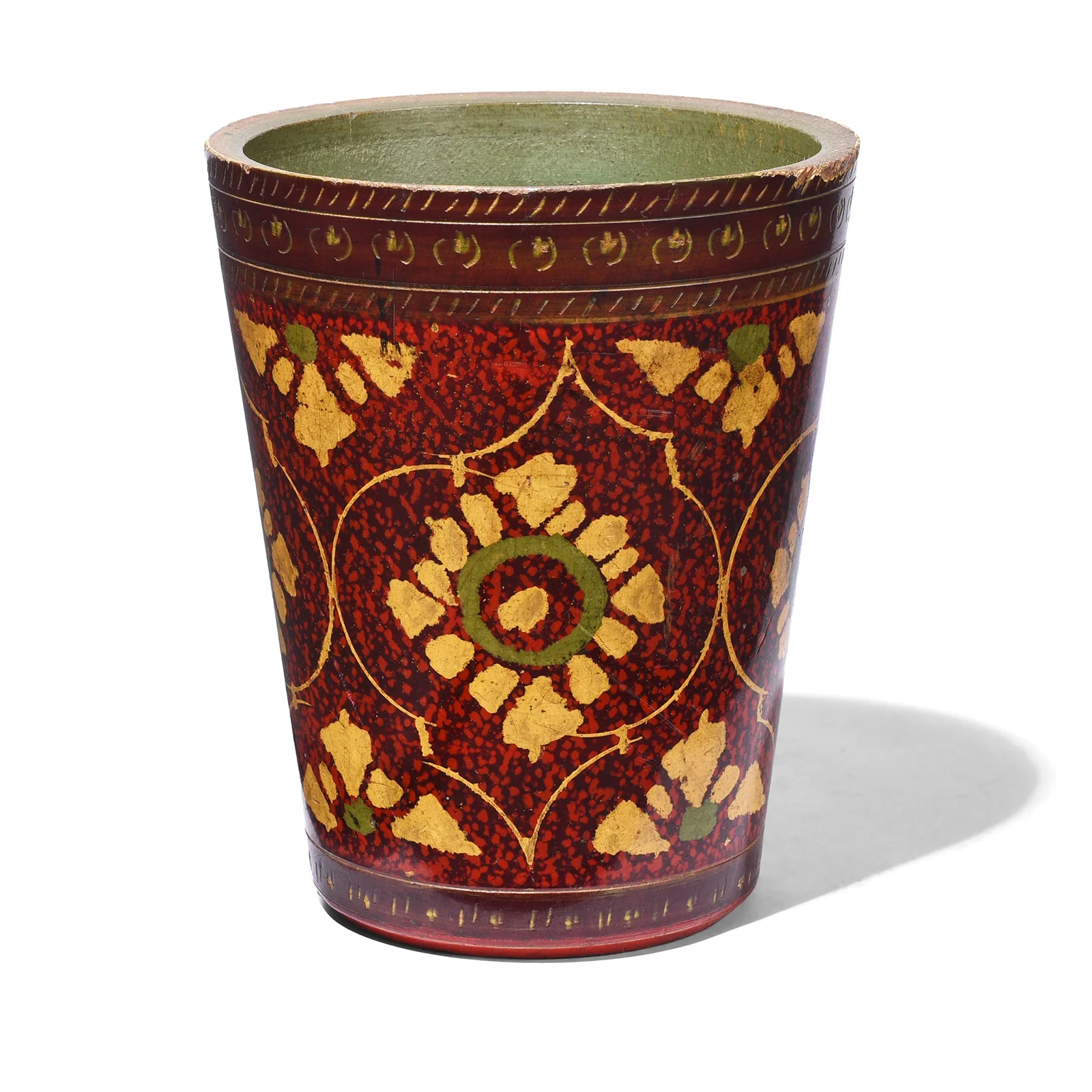 Spotted Lacquer Beaker From Barmer - 19th Century