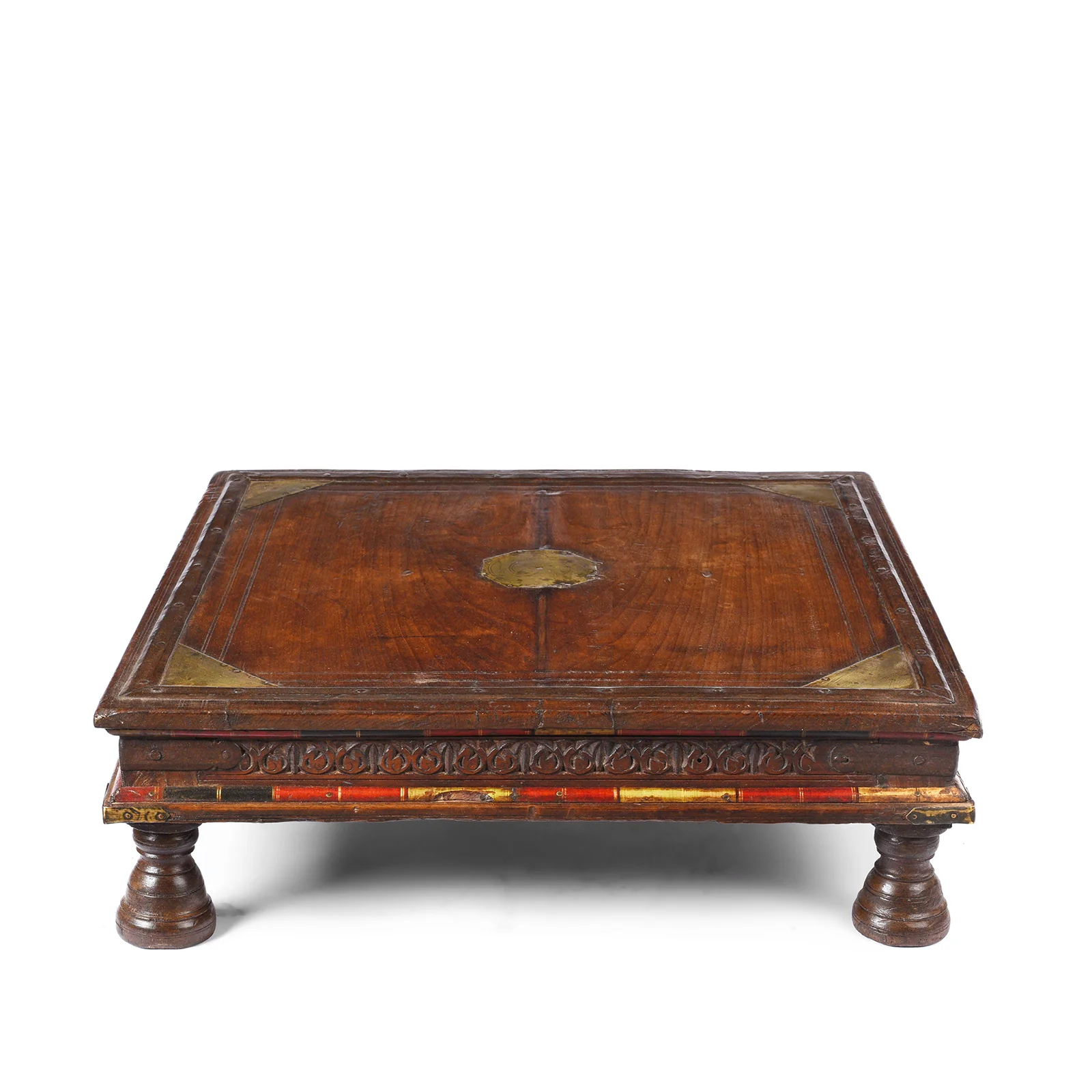 Square Bajot Low Table From Shekhawati - 19th Century