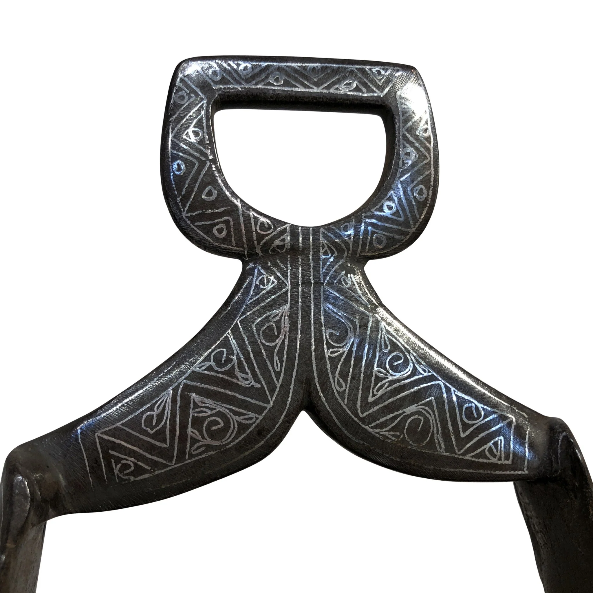 Silver Inlaid Iron Stirrup From Persia- 19thC - Image 4