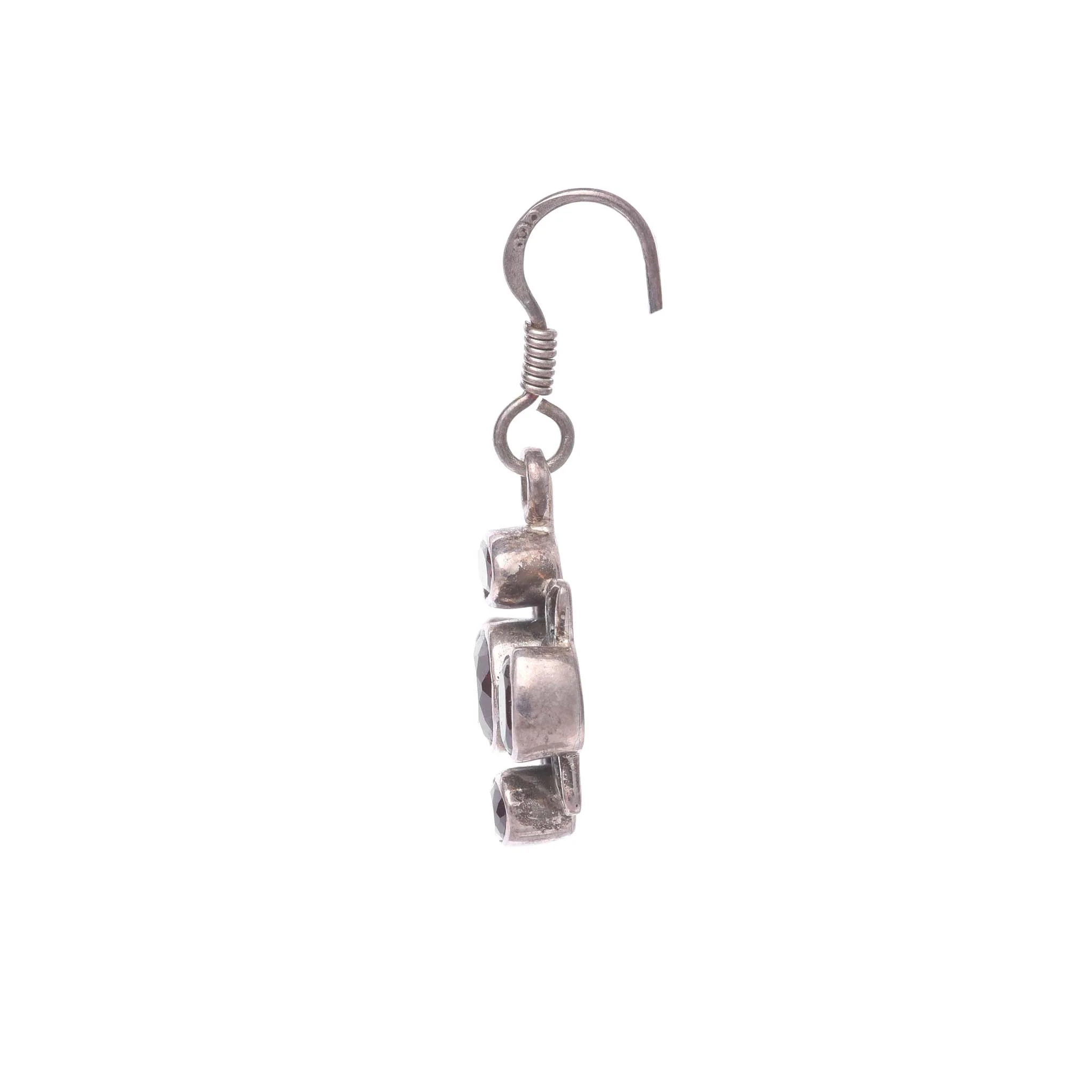 Garnet & Sterling Silver Earrings - Image 2