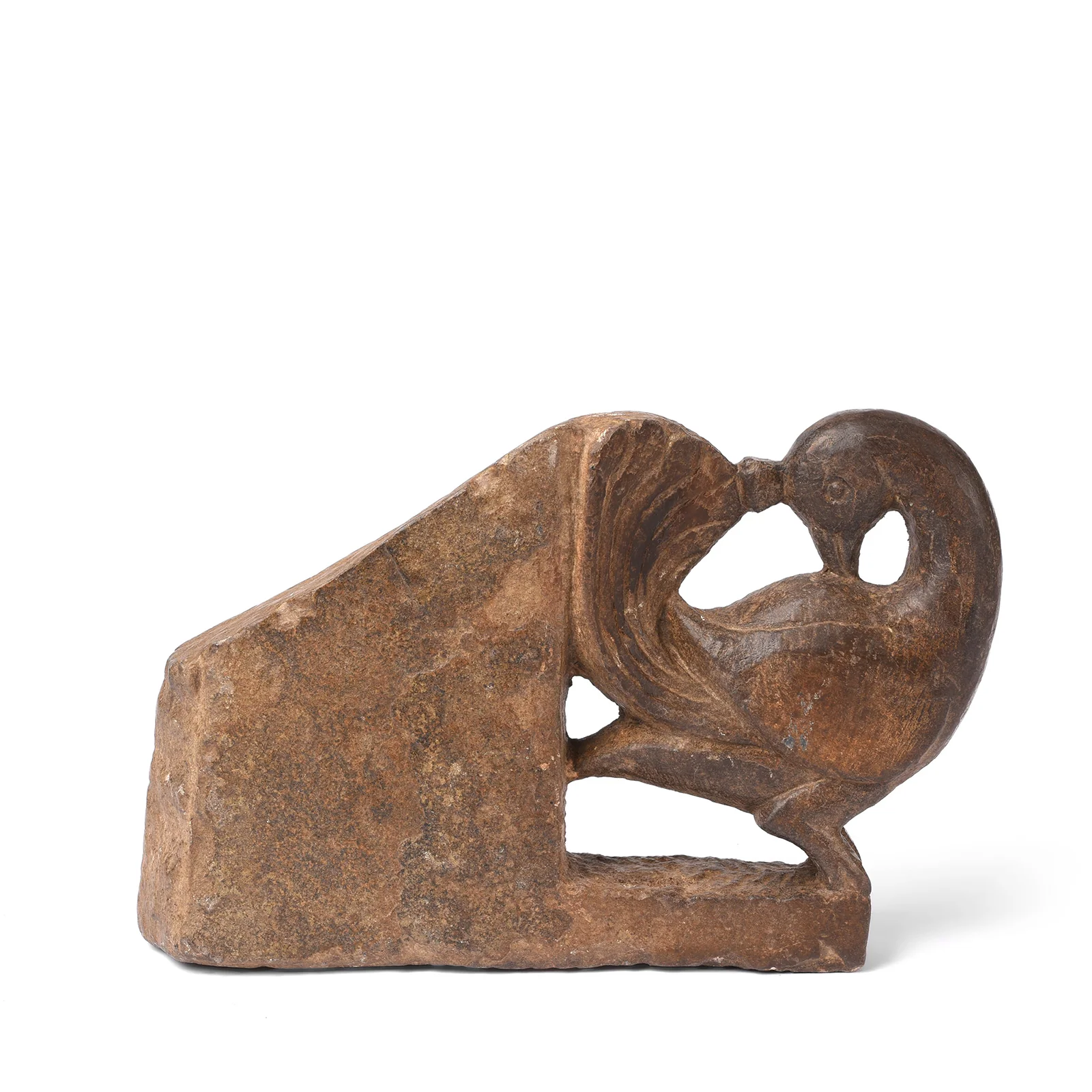 Stone Peacock Khunti Turban Hanger From Dungarpur - 19th Century - Image 3