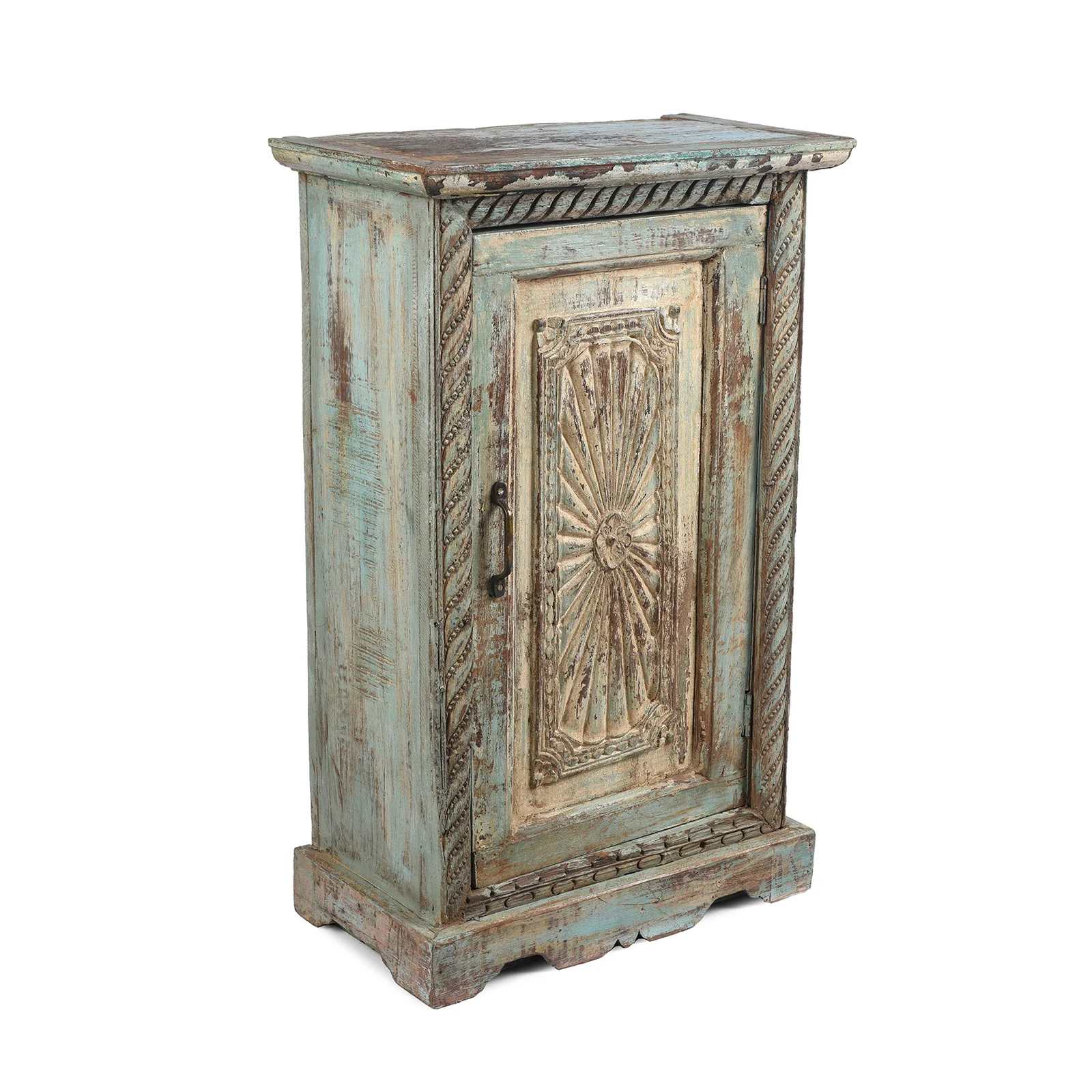 Sunburst Bedside Cabinet Made From Reclaimed Teak - Image 4