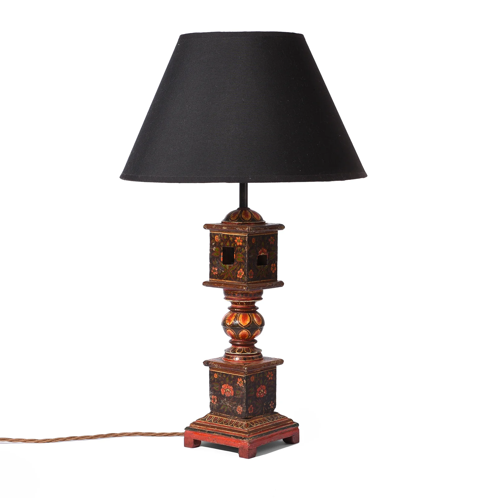 Table Lamp Made From An Old Indian Charpoy Leg - Image 2