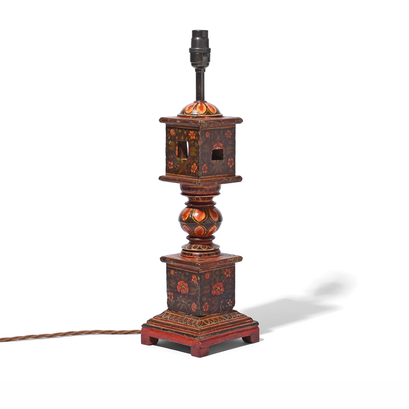 Table Lamp Made From An Old Indian Charpoy Leg - Image 3