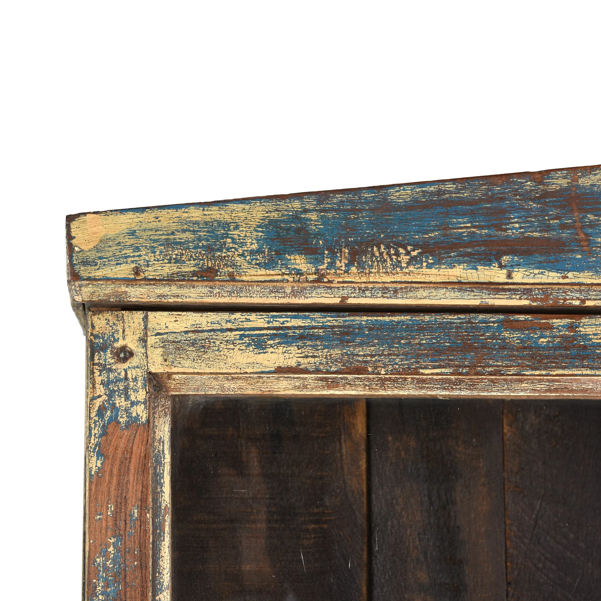 Large Painted Glass Wall Cabinet - Ca 1920 - Image 2