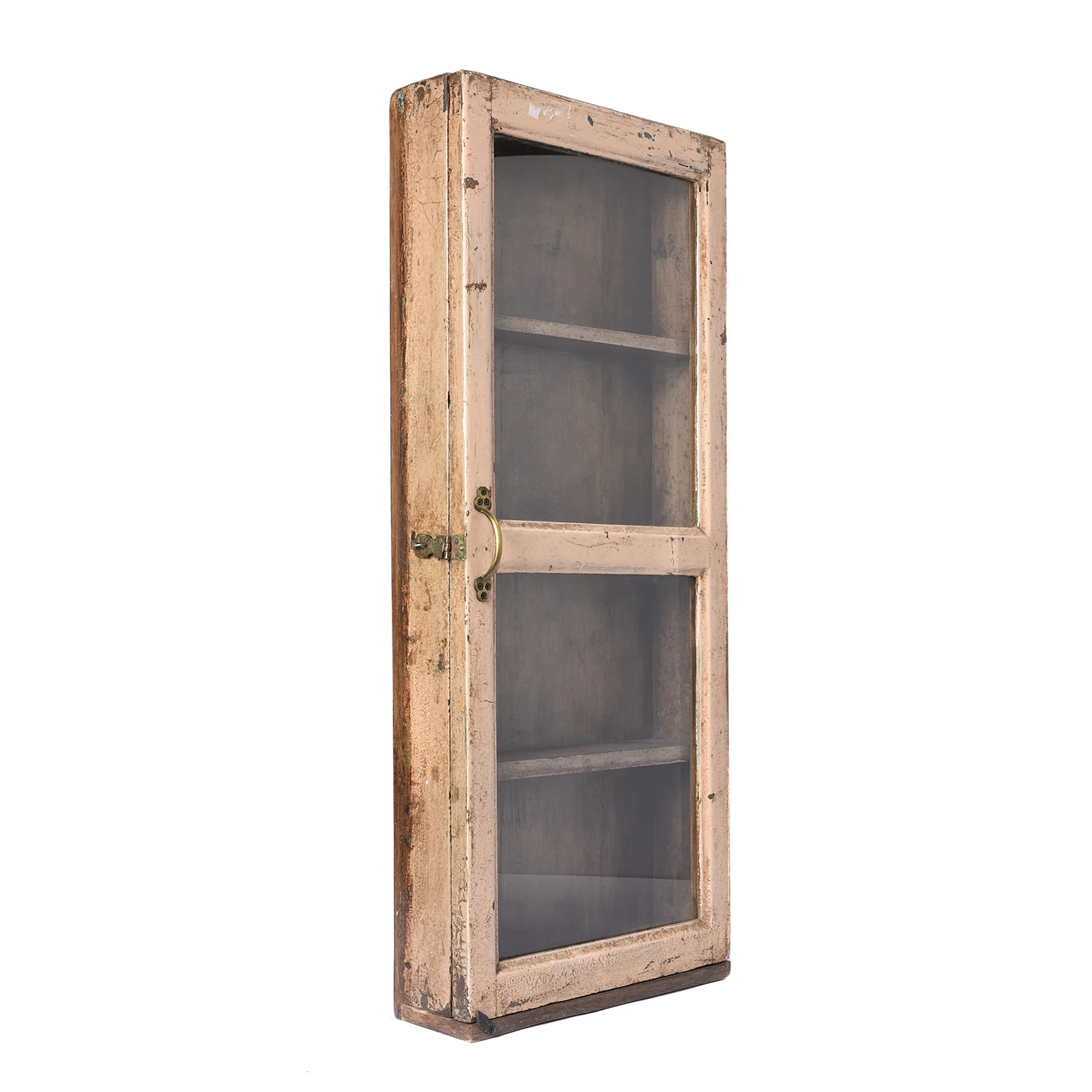 Painted Teak Glazed Wall Cabinet - Ca 1930 - Image 3