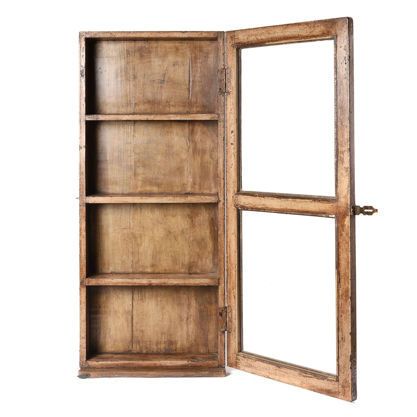 Painted Teak Glazed Wall Cabinet - Ca 1930 - Image 4