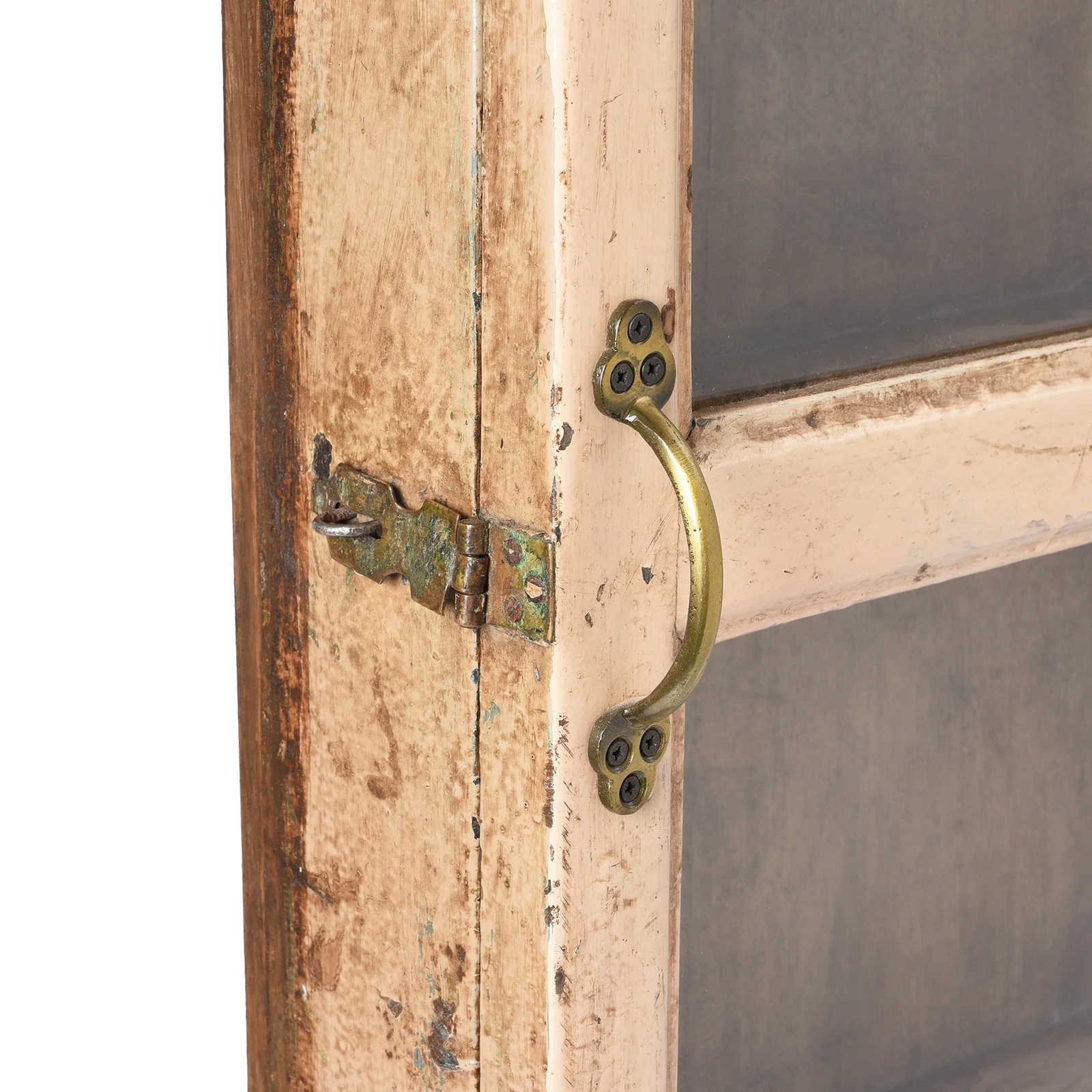 Painted Teak Glazed Wall Cabinet - Ca 1930 - Image 5