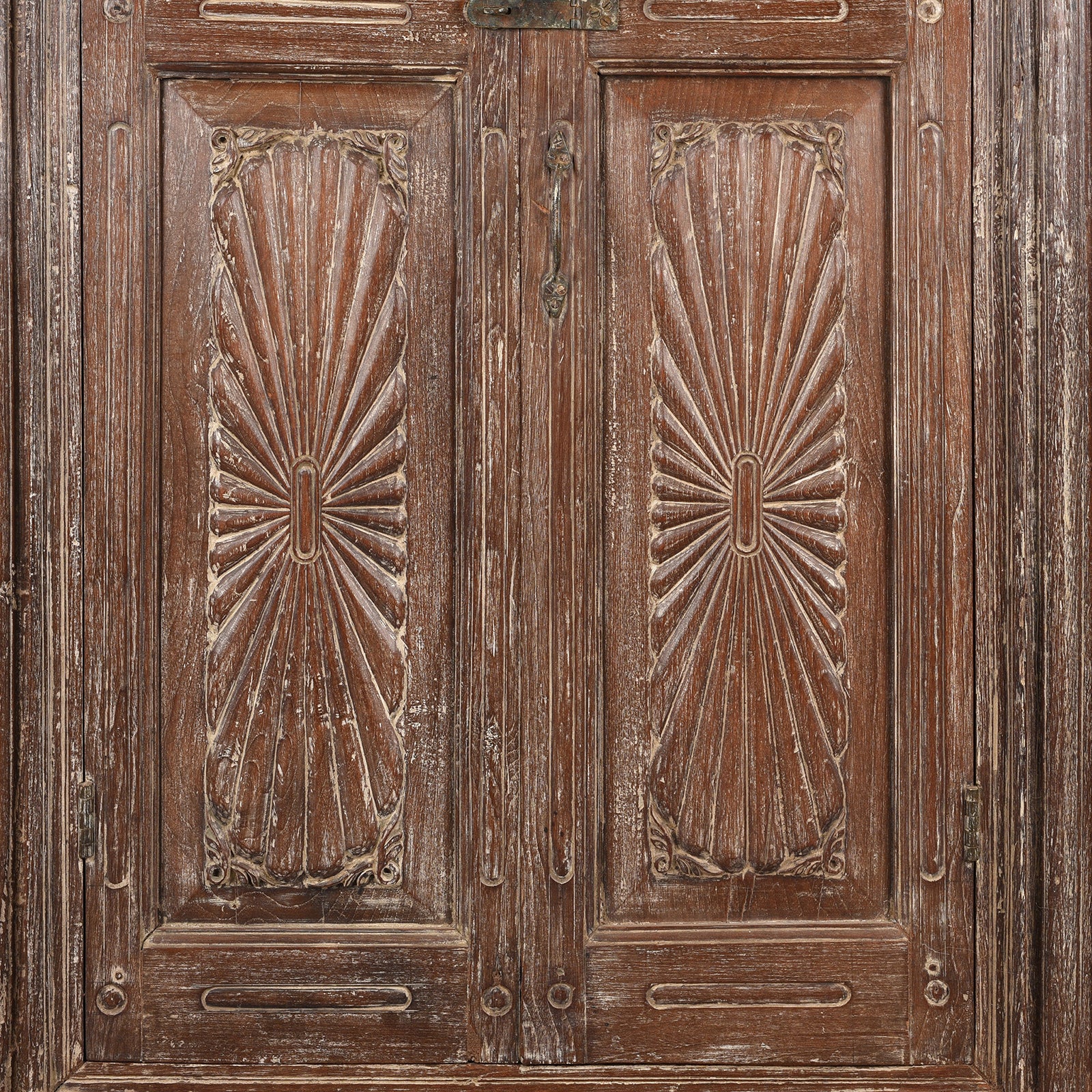 Teak Almirah Cabinet With Sunburst Panels - 19thC - Image 5