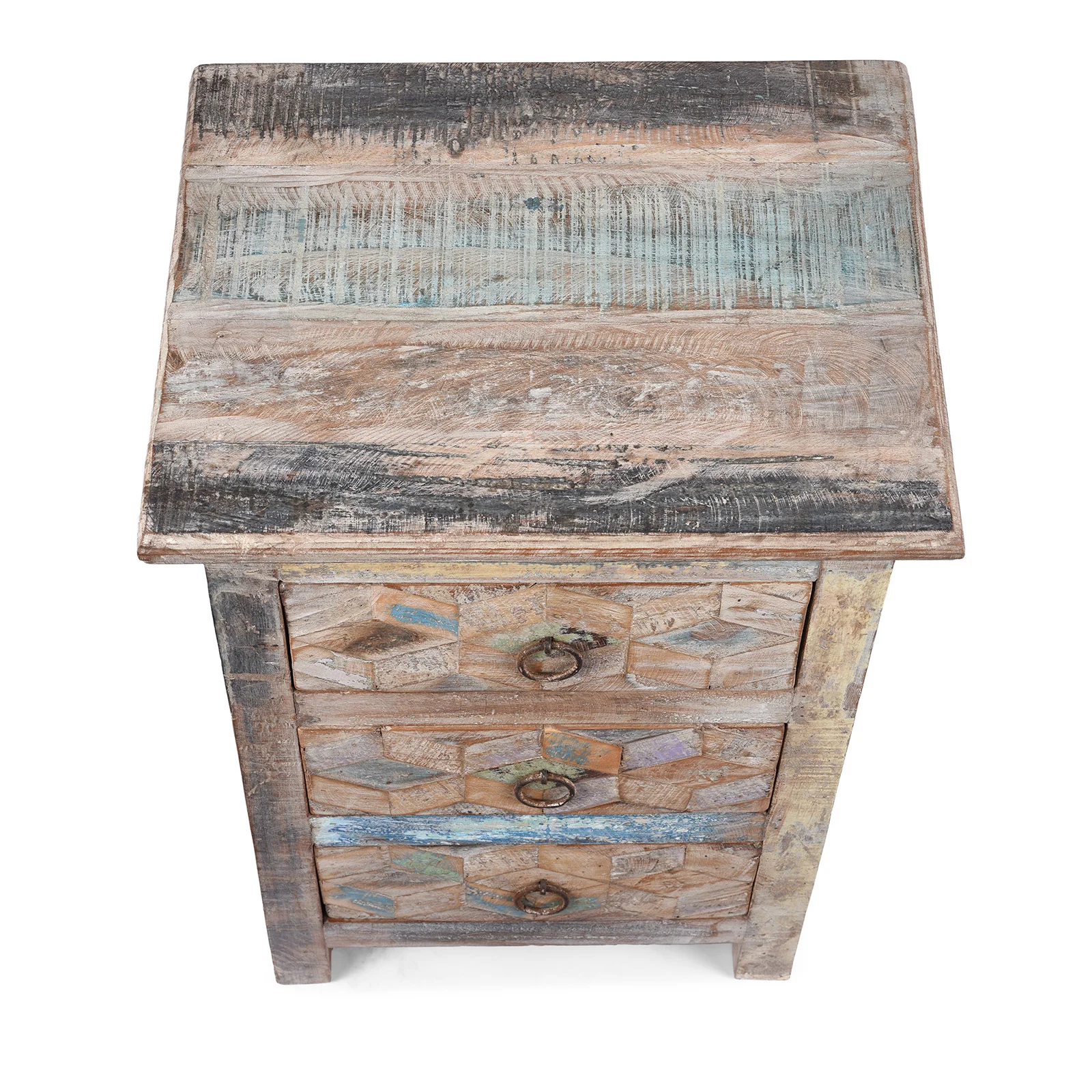 Bedside Cabinet Made From Reclaimed Teak - Image 4