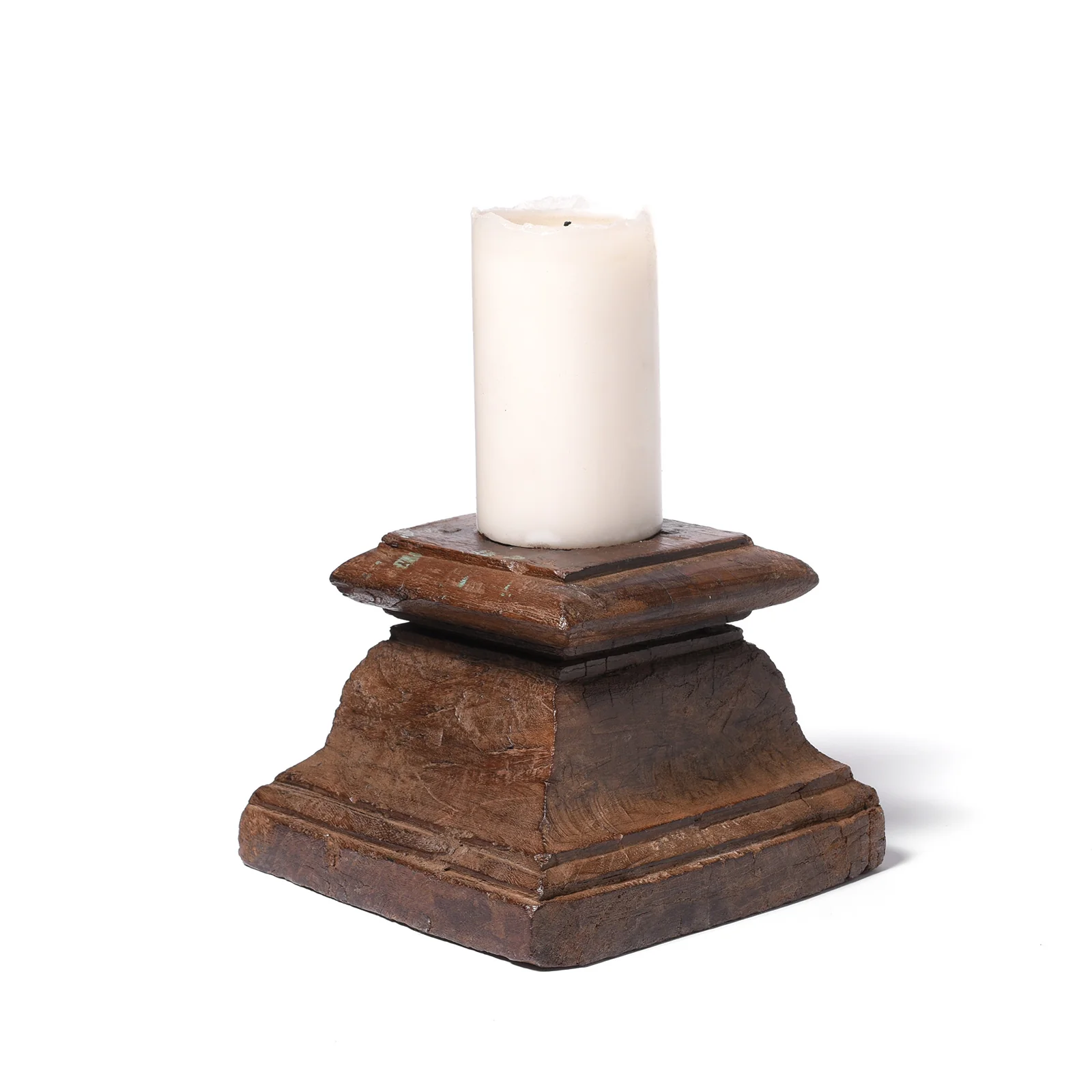 Teak Capitol Candlestand
