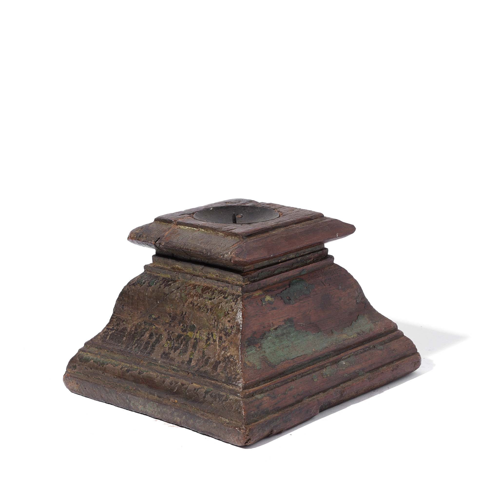 Teak Candle holder Modified From Old Capitol - 19thC - Two Colours - Image 3