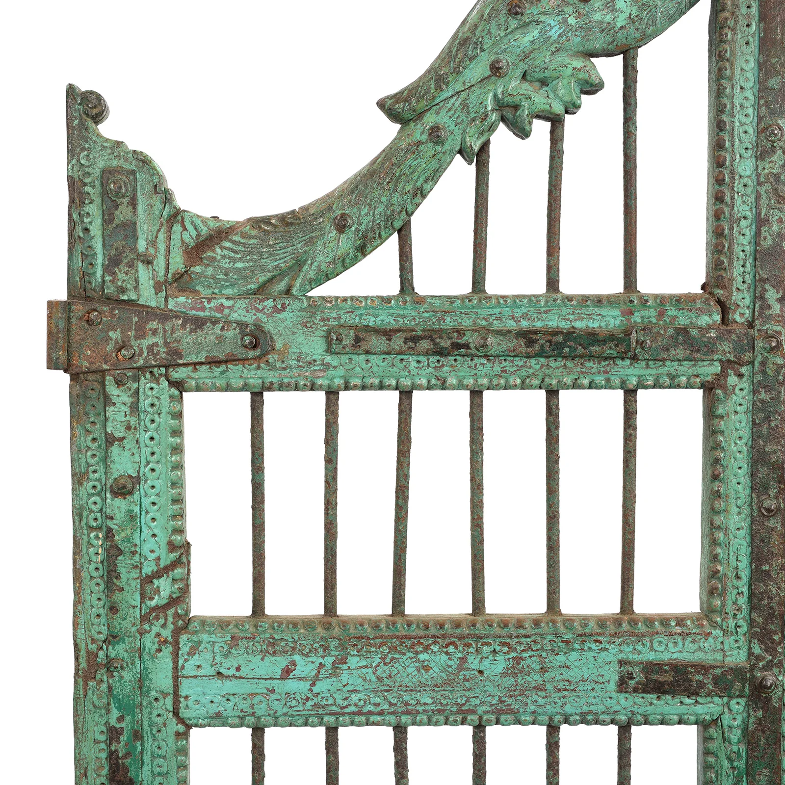 Carved Parrot Teak Dog Gate From Gujarat - 19th Century - Image 4