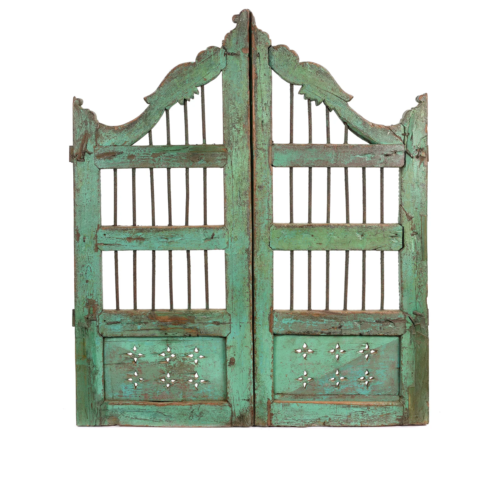 Carved Parrot Teak Dog Gate From Gujarat - 19th Century - Image 5