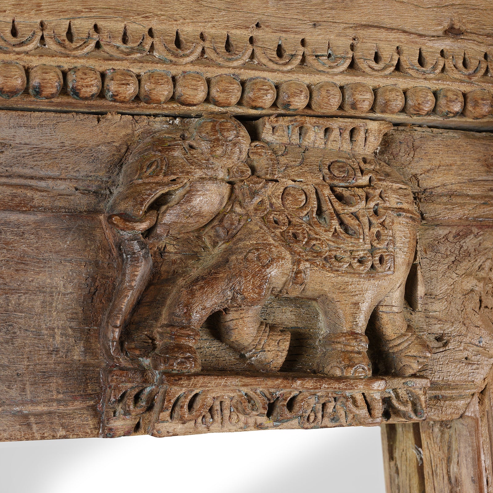 Teak Elephant Door Mirror From Saurashtra - 18thC (143 x 200cm) - Image 3