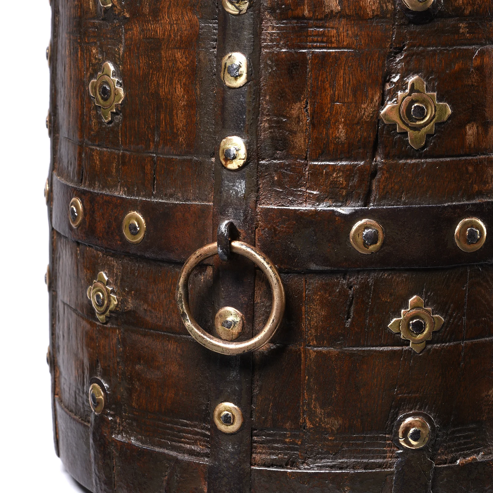Teak & Iron Grain Measure From Rajasthan - 19th Century - Image 4