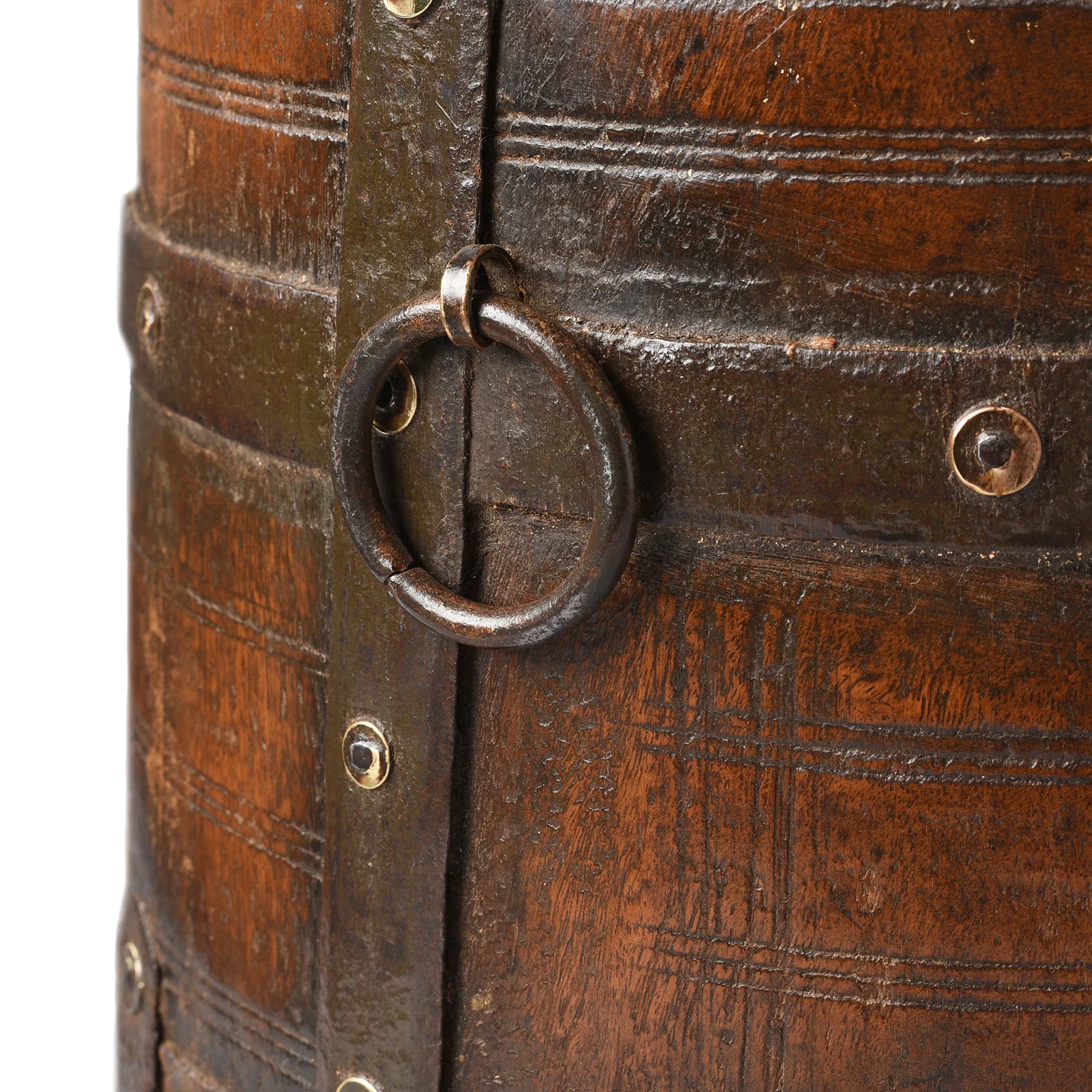 Teak & Iron Grain Measure From Rajasthan - 19th Century - Image 4