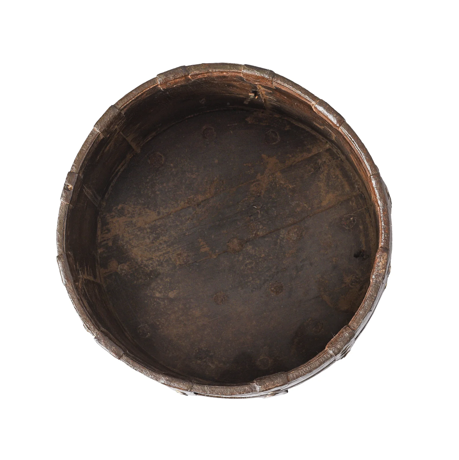 Teak & Iron Grain Measure From Rajasthan - 19th Century - Image 6
