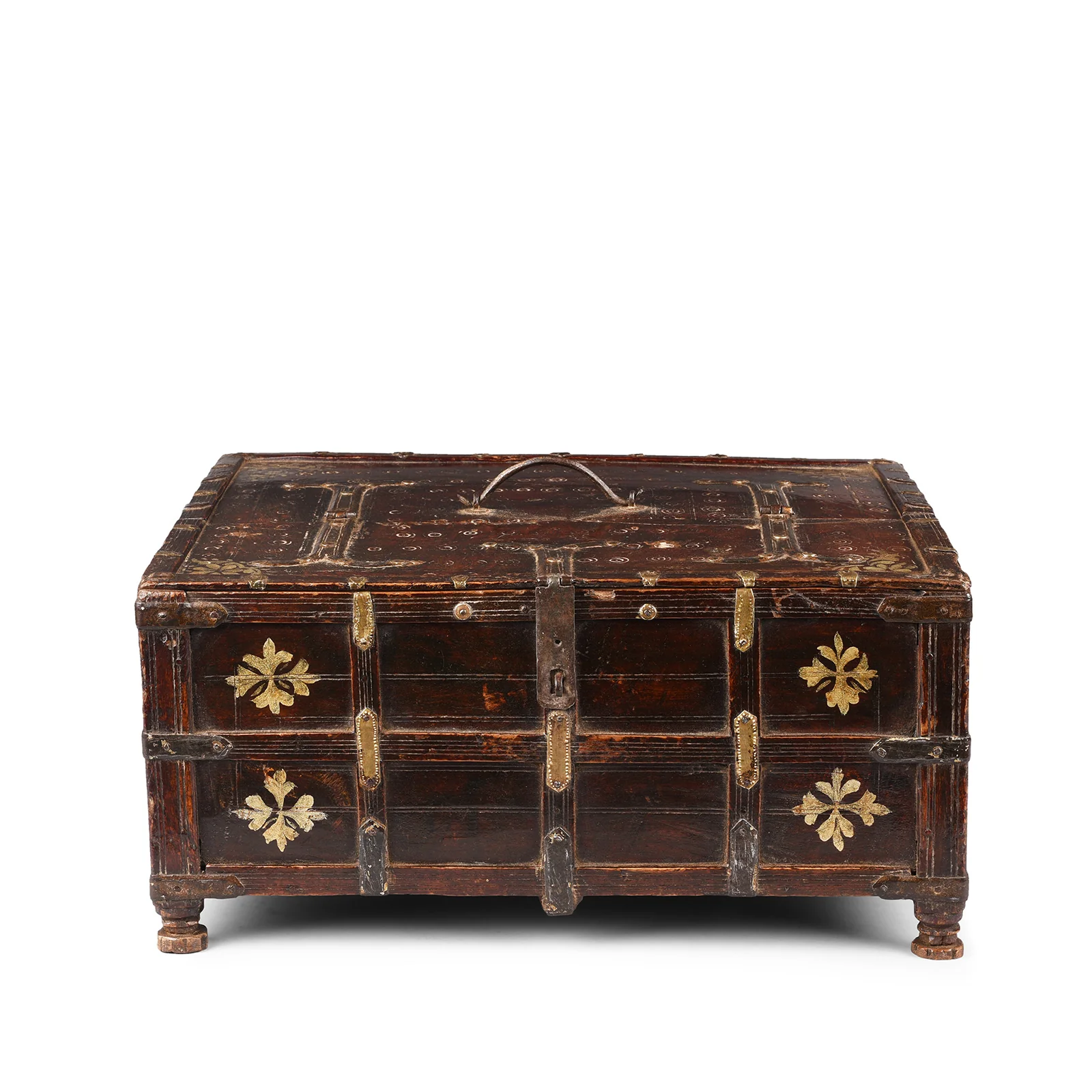 Teak Merchants Box From Rajasthan - 19th Century