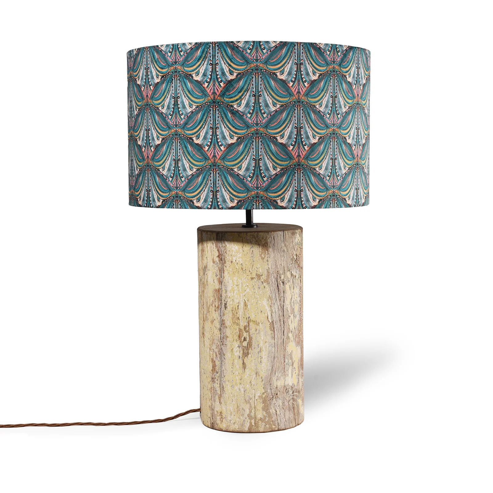 Teak Pillar Lamp From Rajasthan