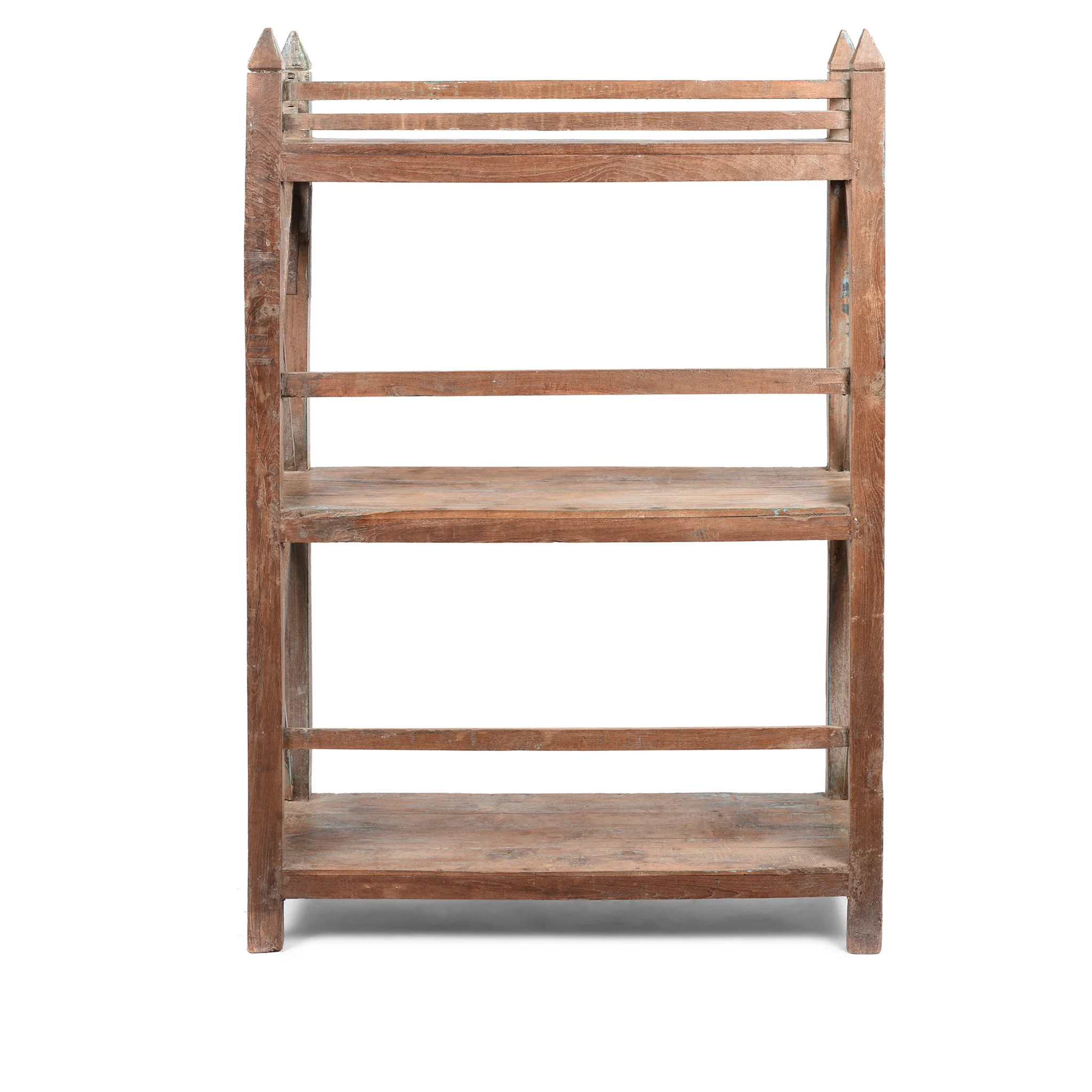 Vintage Painted Indian Teak Shelf - Ca 1930 - Image 6